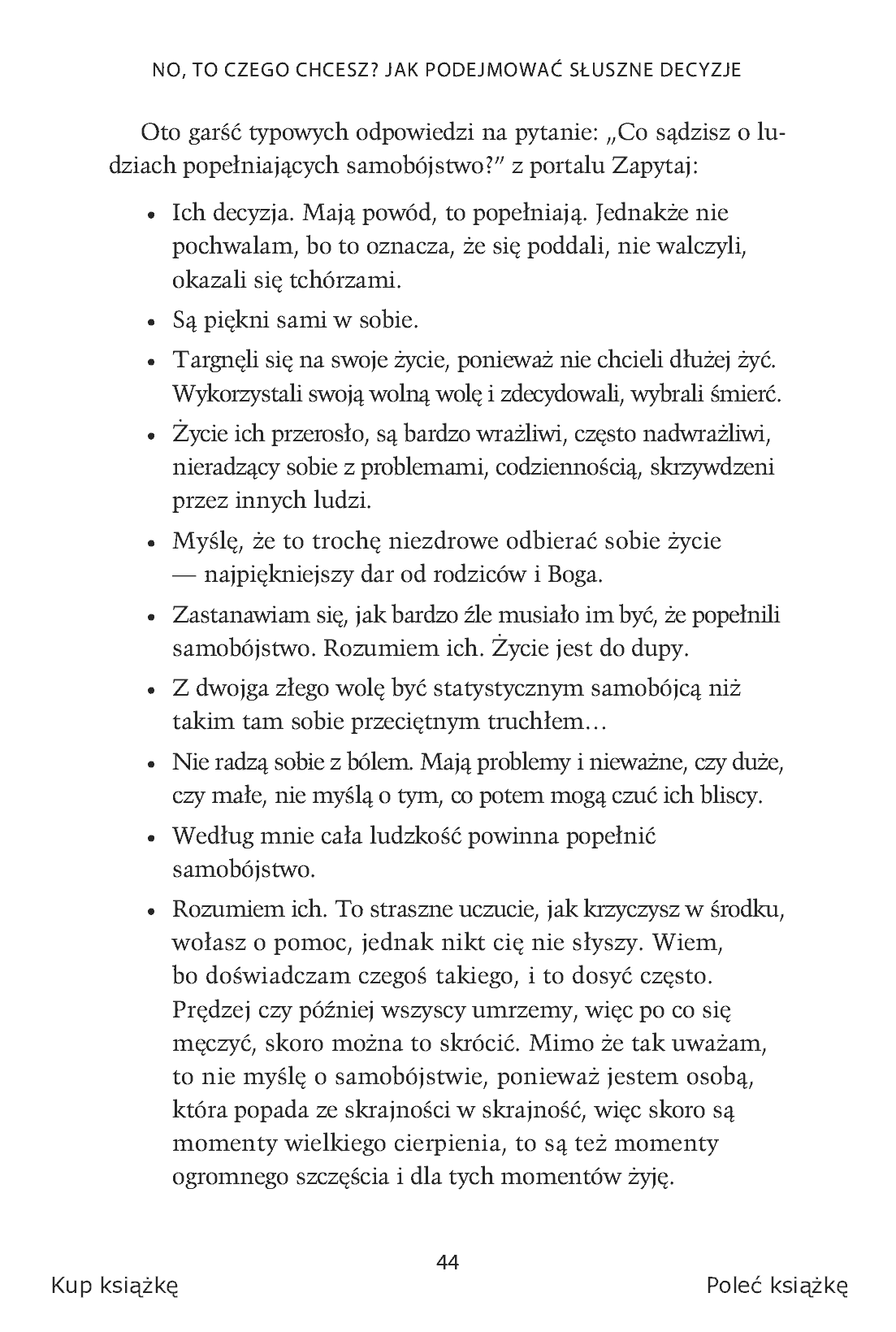Fragment „No, to czego chcesz? Jak podejmować słuszne decyzje” — strona 14 z 19