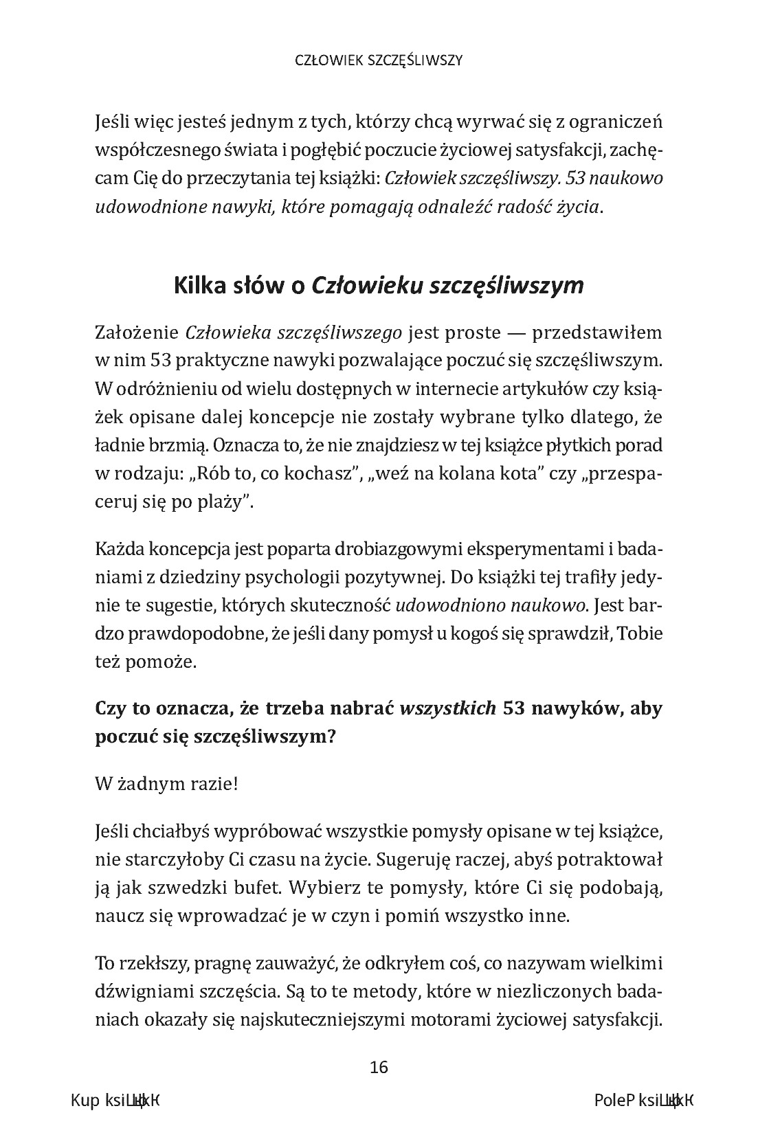 Fragment „Człowiek szczęśliwszy. 53 naukowo udowodnione nawyki, które pomagają odnaleźć radość życia” — strona 14 z 30