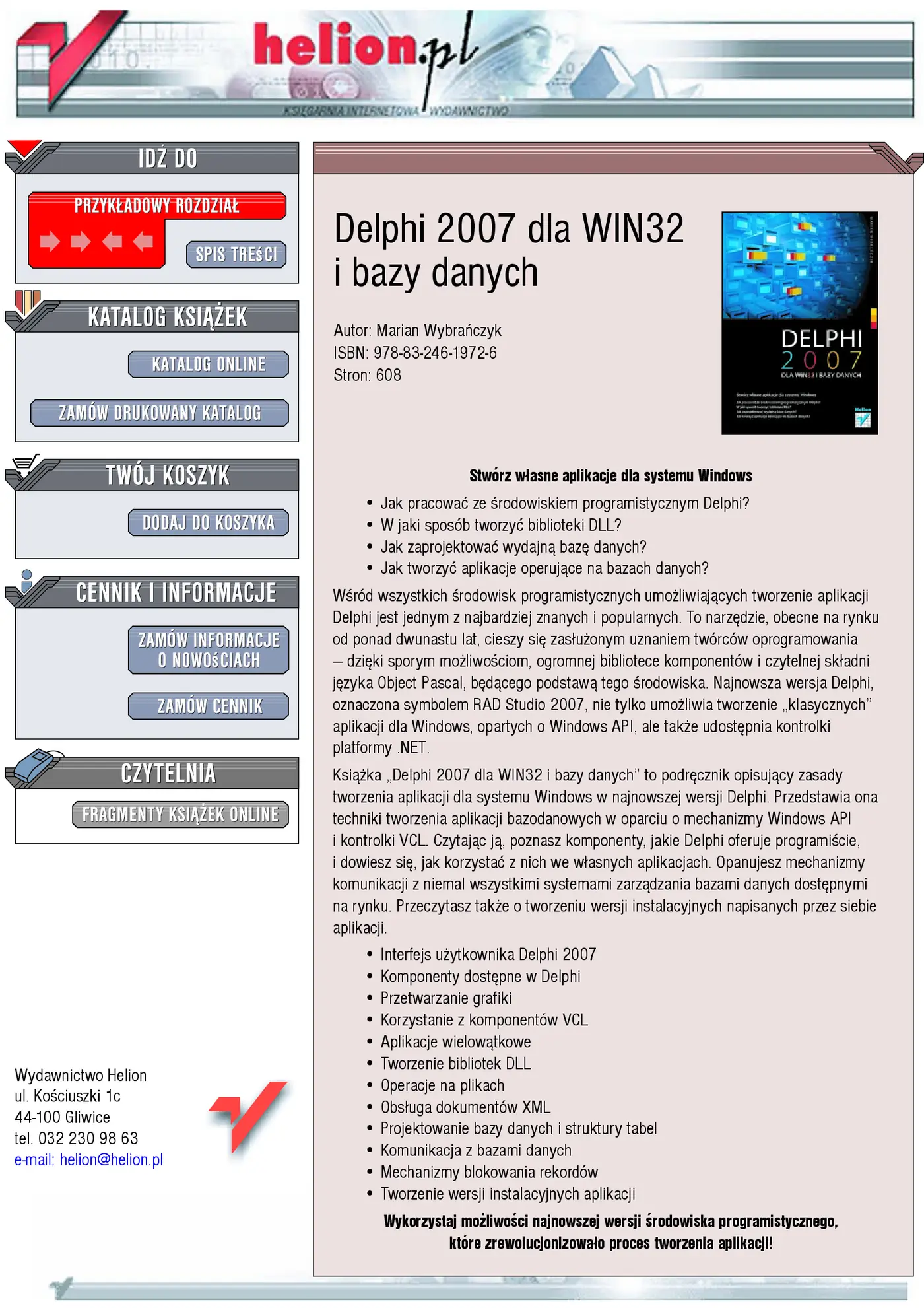 Fragment „Delphi 2007 dla WIN32 i bazy danych” — strona 1 z 28