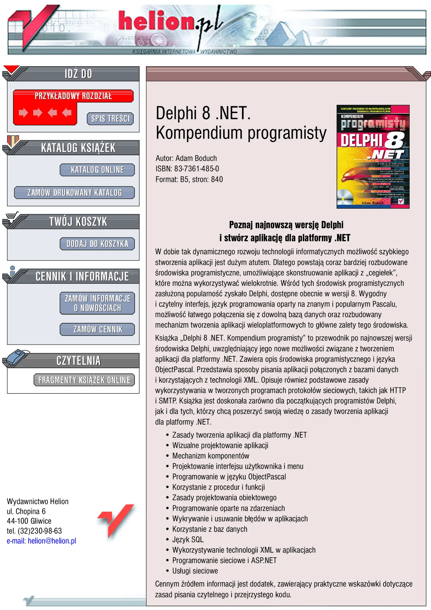 Fragment „Delphi 8 .NET. Kompendium programisty” — strona 1 z 29