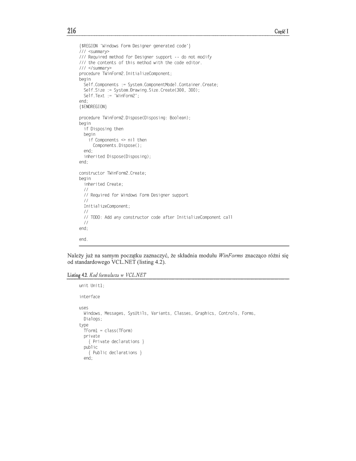 Fragment „Delphi 8 .NET. Kompendium programisty” — strona 19 z 29