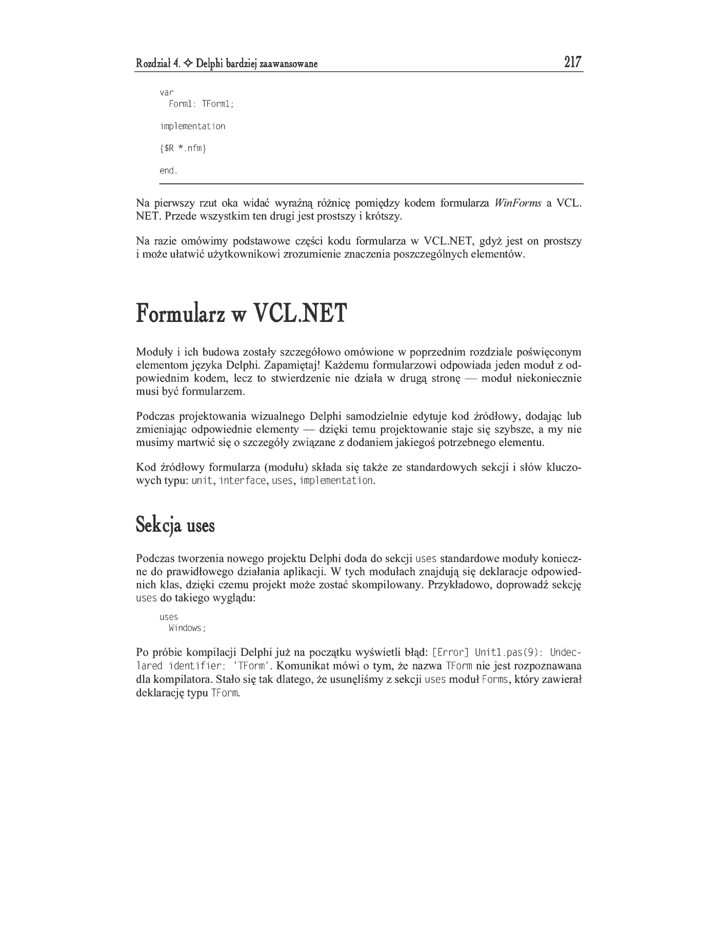 Fragment „Delphi 8 .NET. Kompendium programisty” — strona 20 z 29
