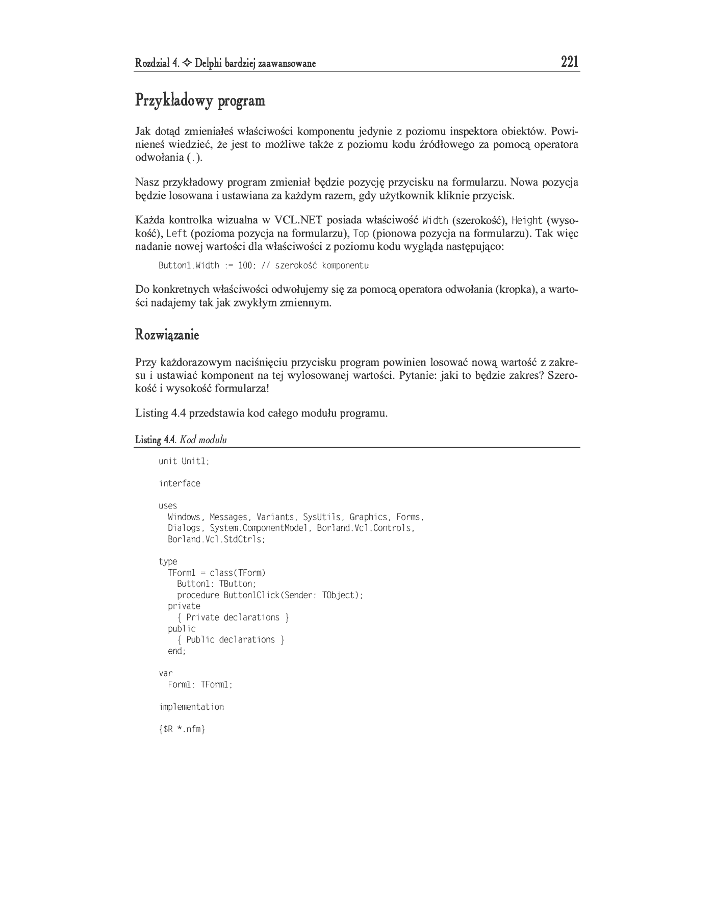 Fragment „Delphi 8 .NET. Kompendium programisty” — strona 24 z 29