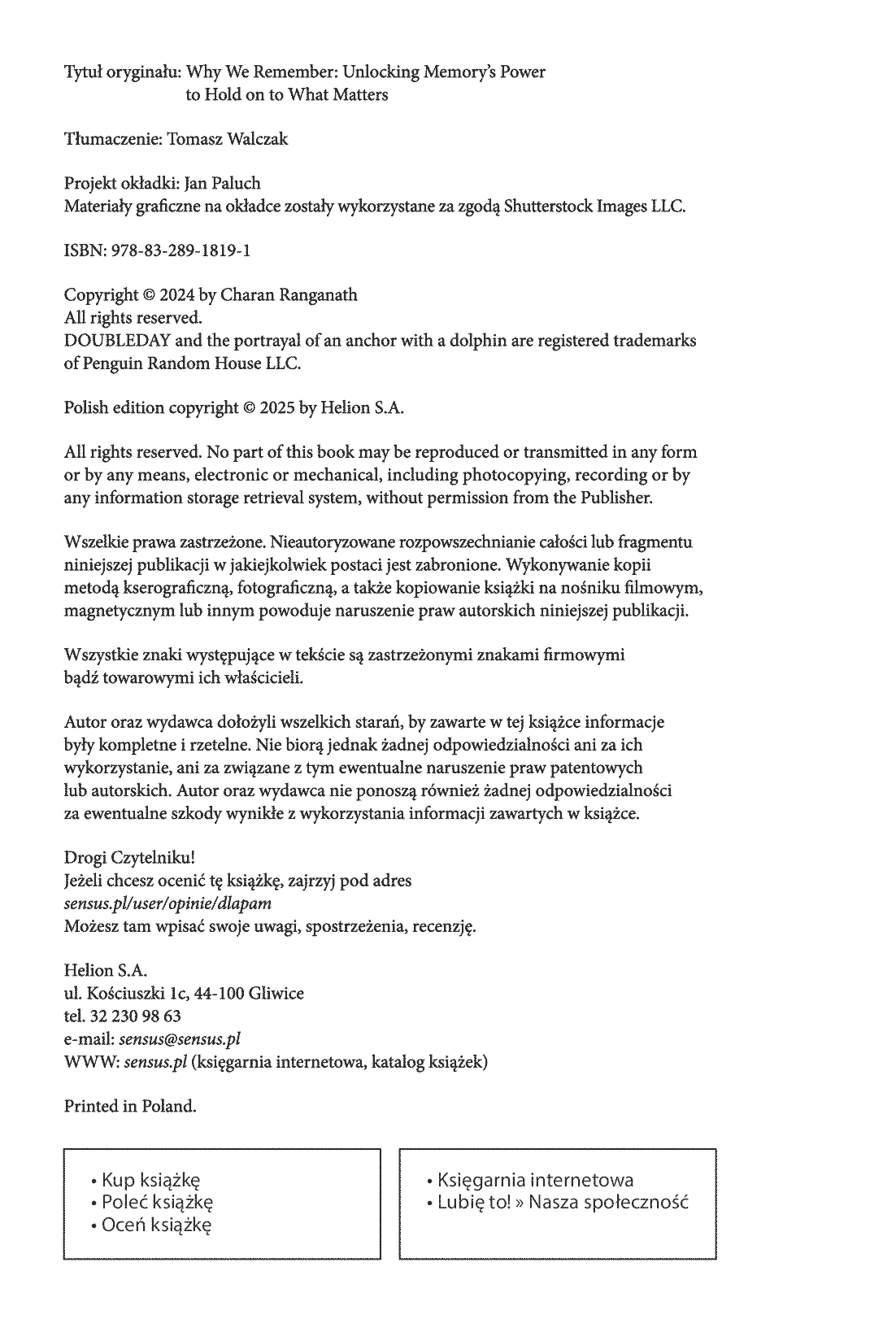 Fragment „Dlaczego pamiętamy? Odkrywanie sekretów pamięci, aby zachować to, co ważne” — strona 2 z 28