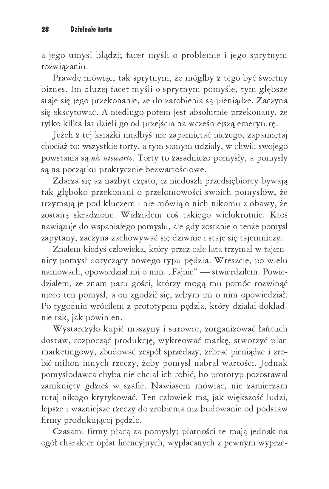 Fragment „Dzielenie tortu. Jak rozdysponować udziały w bezkosztowym start-upie” — strona 6 z 30