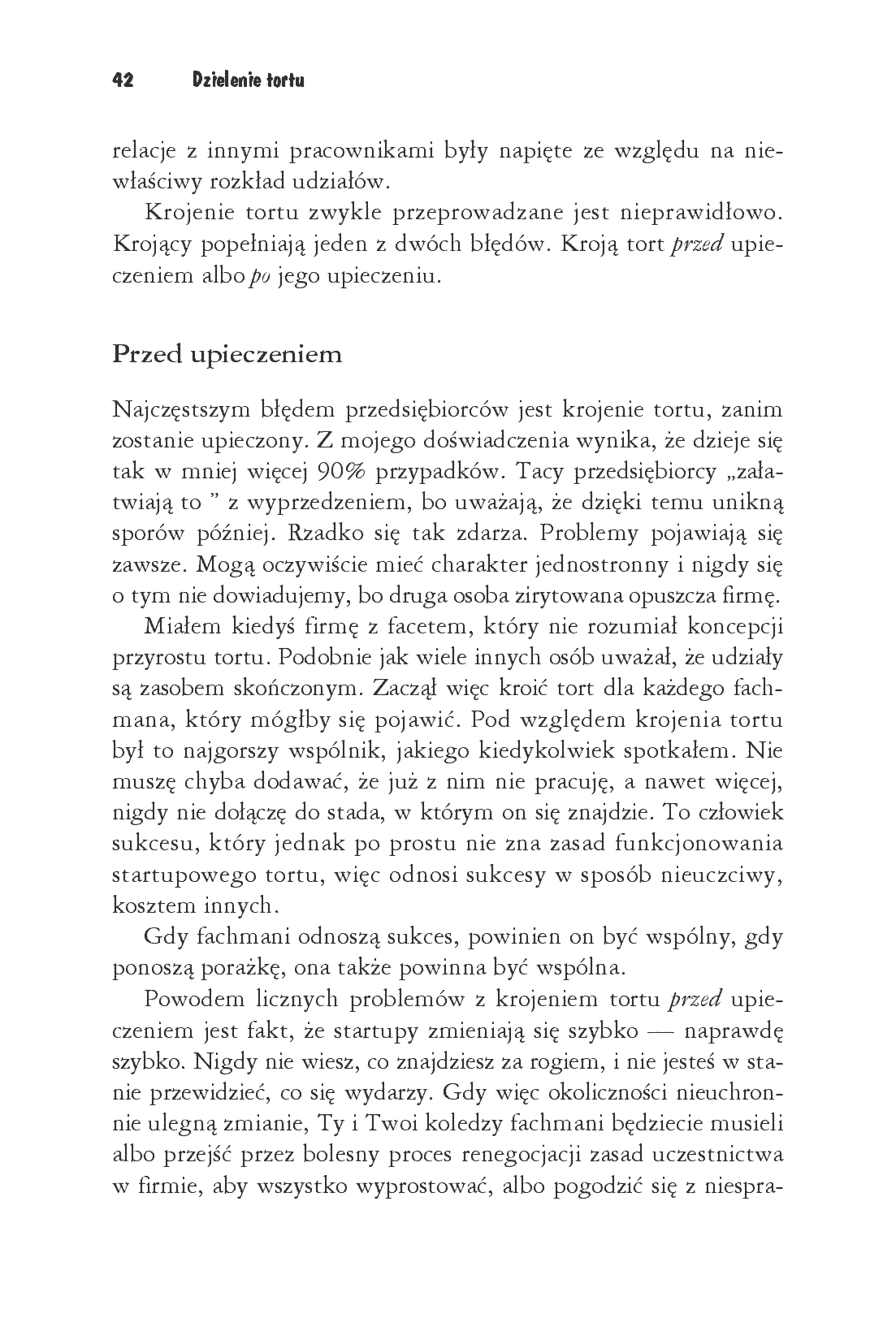 Fragment „Dzielenie tortu. Jak rozdysponować udziały w bezkosztowym start-upie” — strona 20 z 30