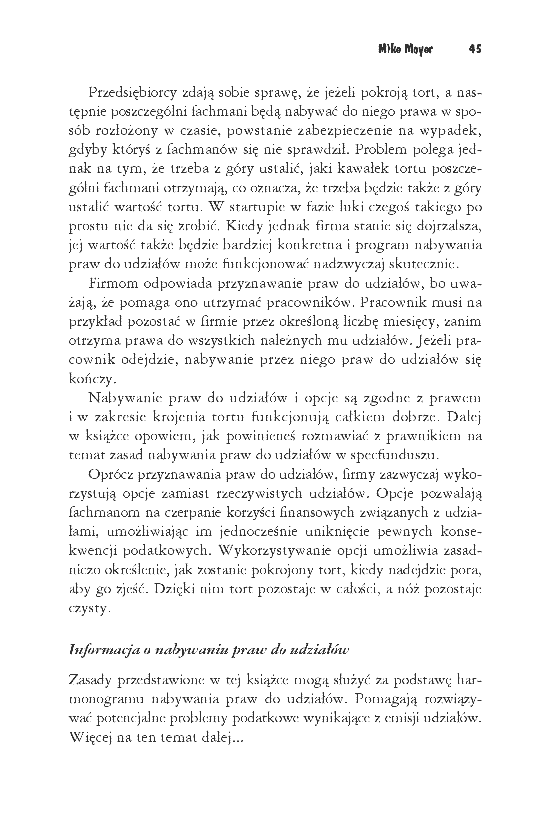 Fragment „Dzielenie tortu. Jak rozdysponować udziały w bezkosztowym start-upie” — strona 23 z 30
