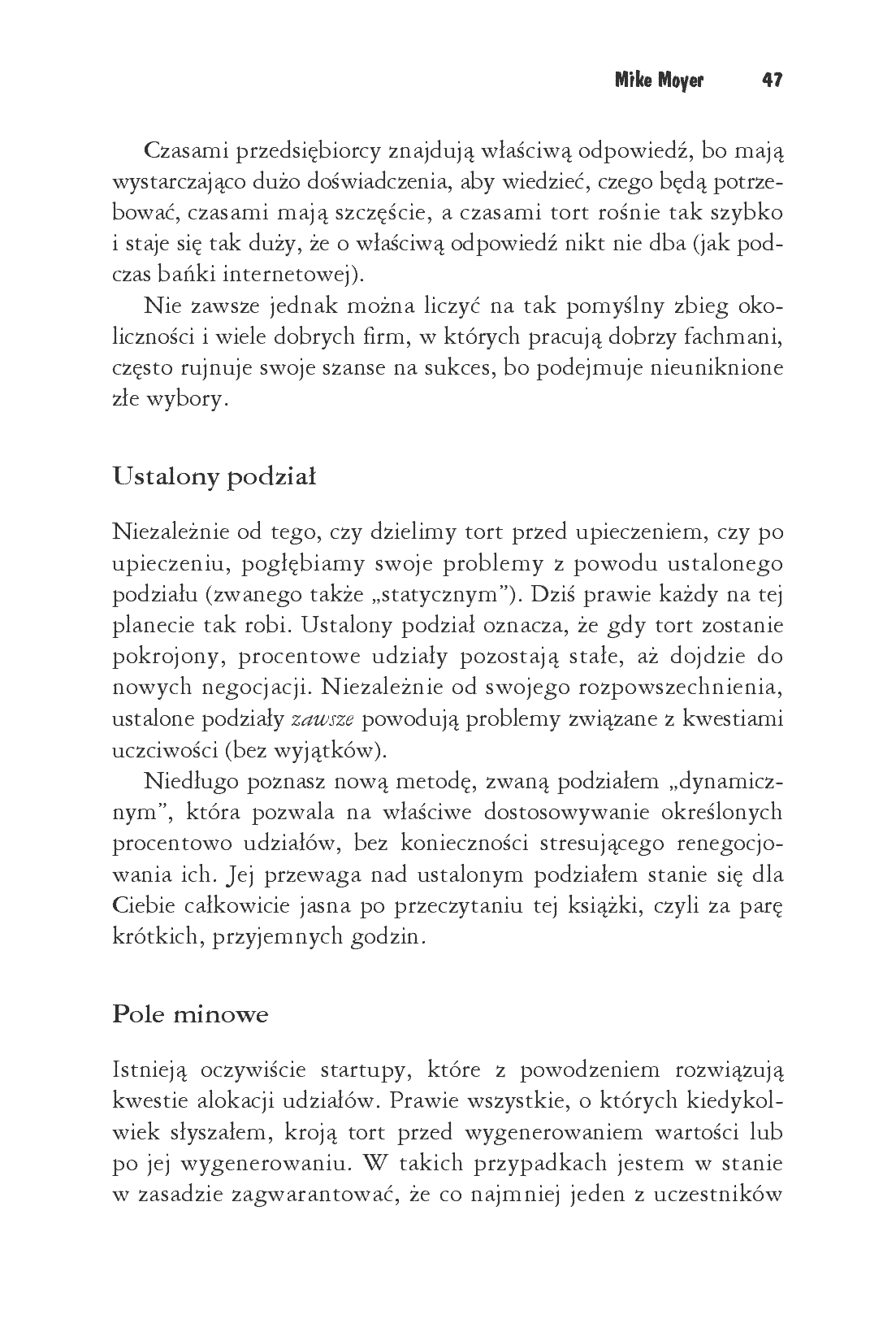 Fragment „Dzielenie tortu. Jak rozdysponować udziały w bezkosztowym start-upie” — strona 25 z 30