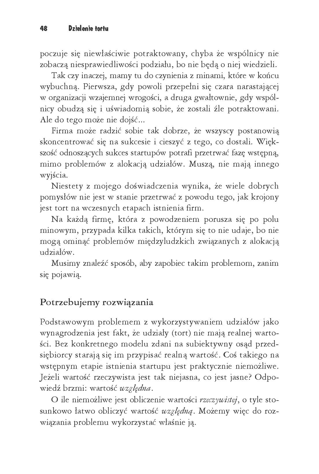 Fragment „Dzielenie tortu. Jak rozdysponować udziały w bezkosztowym start-upie” — strona 26 z 30