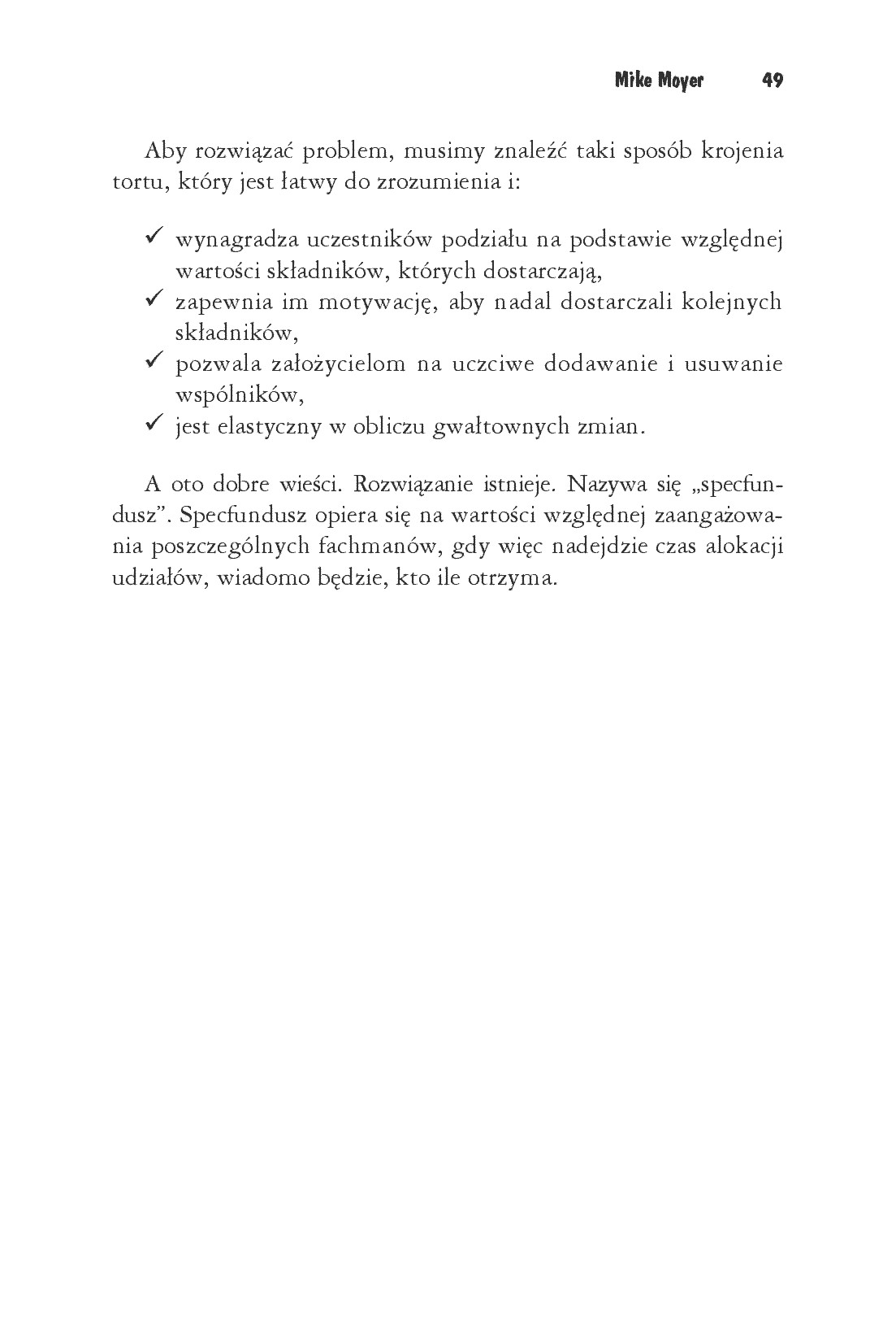 Fragment „Dzielenie tortu. Jak rozdysponować udziały w bezkosztowym start-upie” — strona 27 z 30