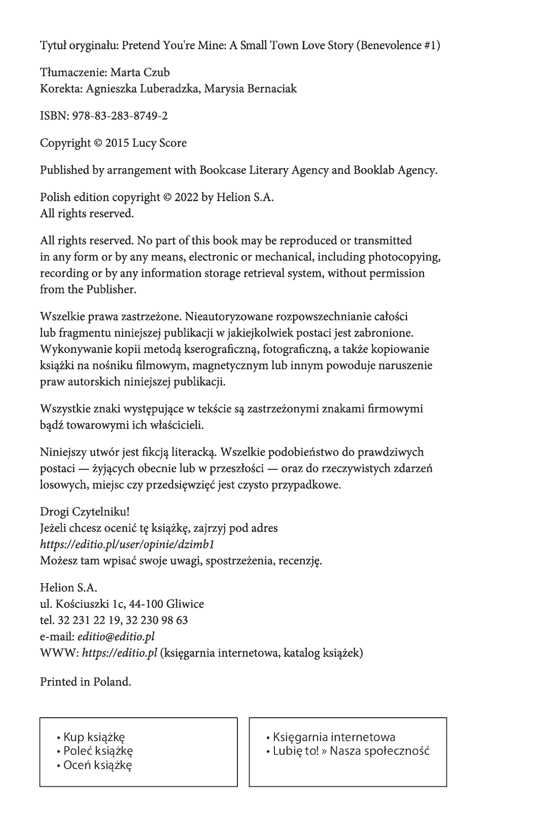 Fragment „Dziewczyna na niby. Miasteczko Benevolence” — strona 2 z 24