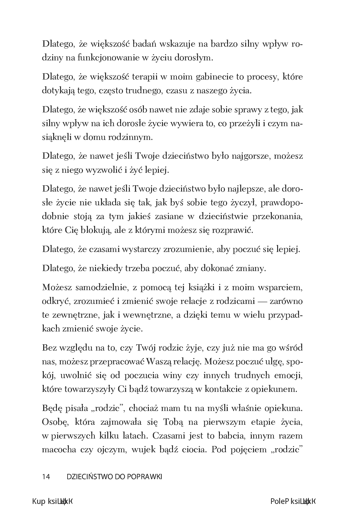 Fragment „Dzieciństwo do poprawki. Uwolnij się od cienia rodziców, energetycznych wampirów. Wydanie II, uzupełnione” — strona 12 z 24