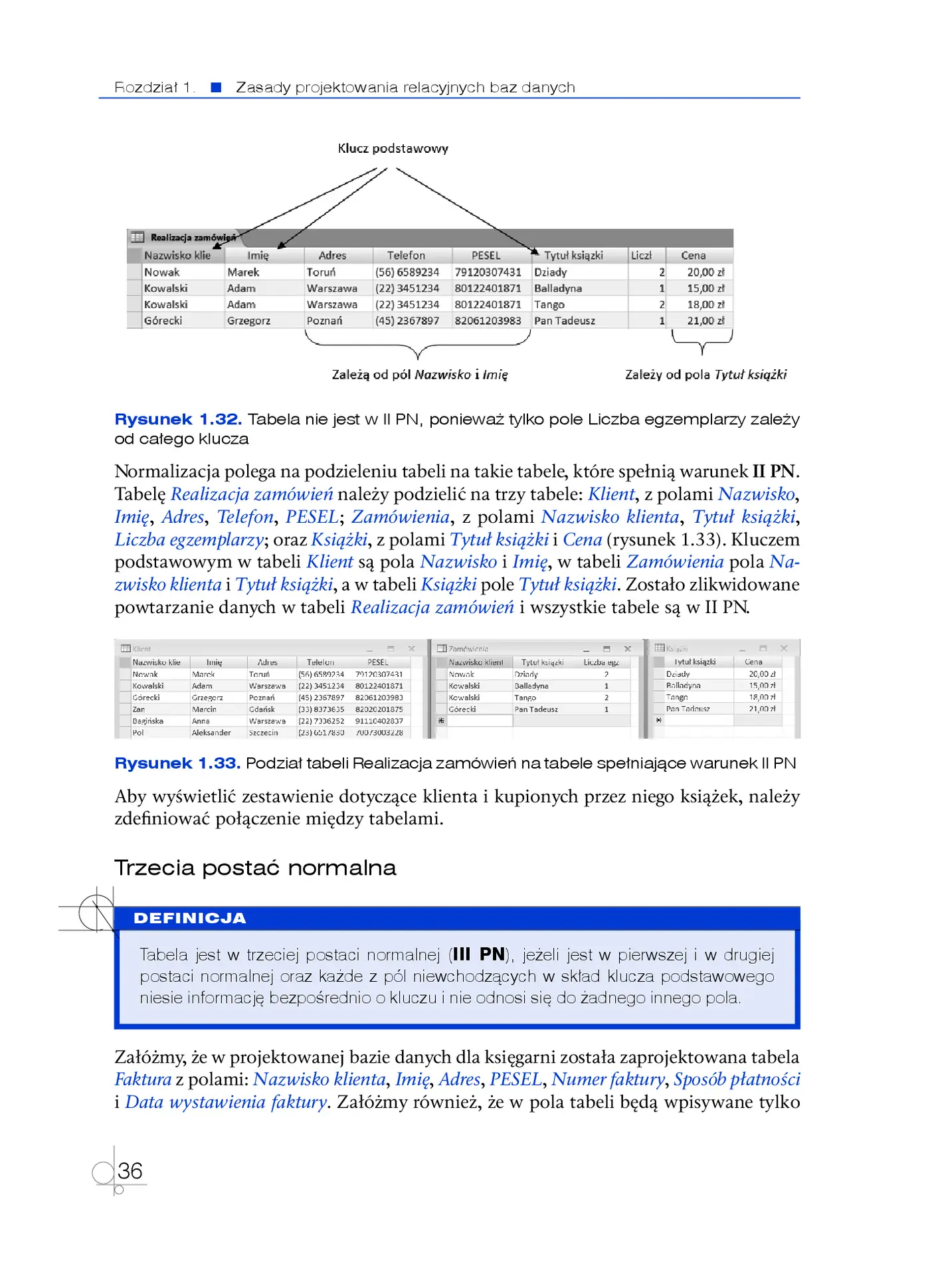 Fragment „Kwalifikacja EE.09. Programowanie, tworzenie i administrowanie stronami internetowymi i bazami danych. Część 3. Tworzenie i administrowanie bazami danych. Podręcznik do nauki zawodu technik informatyk” — strona 22 z 30