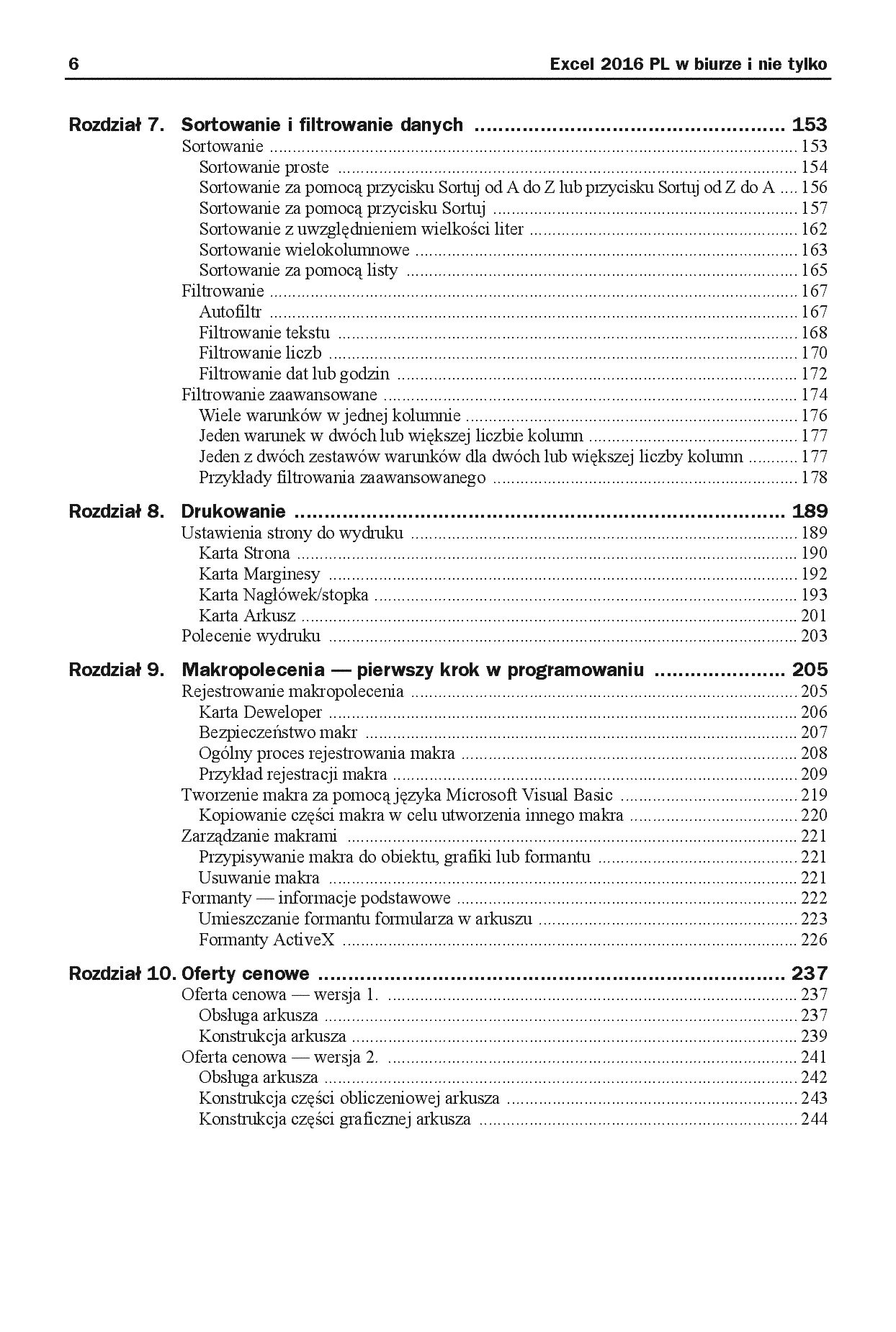 Fragment „Excel 2016 PL w biurze i nie tylko” — strona 6 z 30