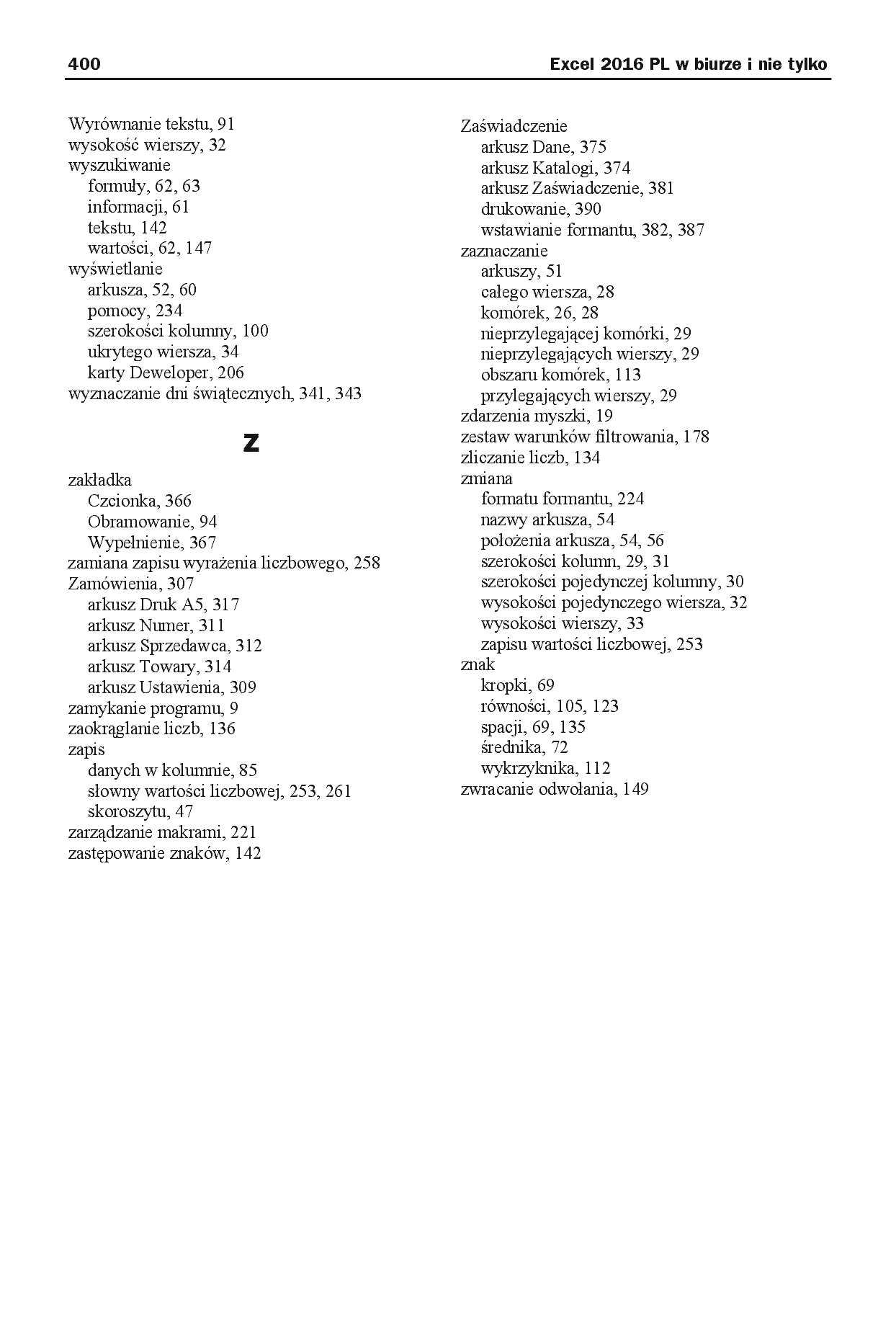 Fragment „Excel 2016 PL w biurze i nie tylko” — strona 30 z 30