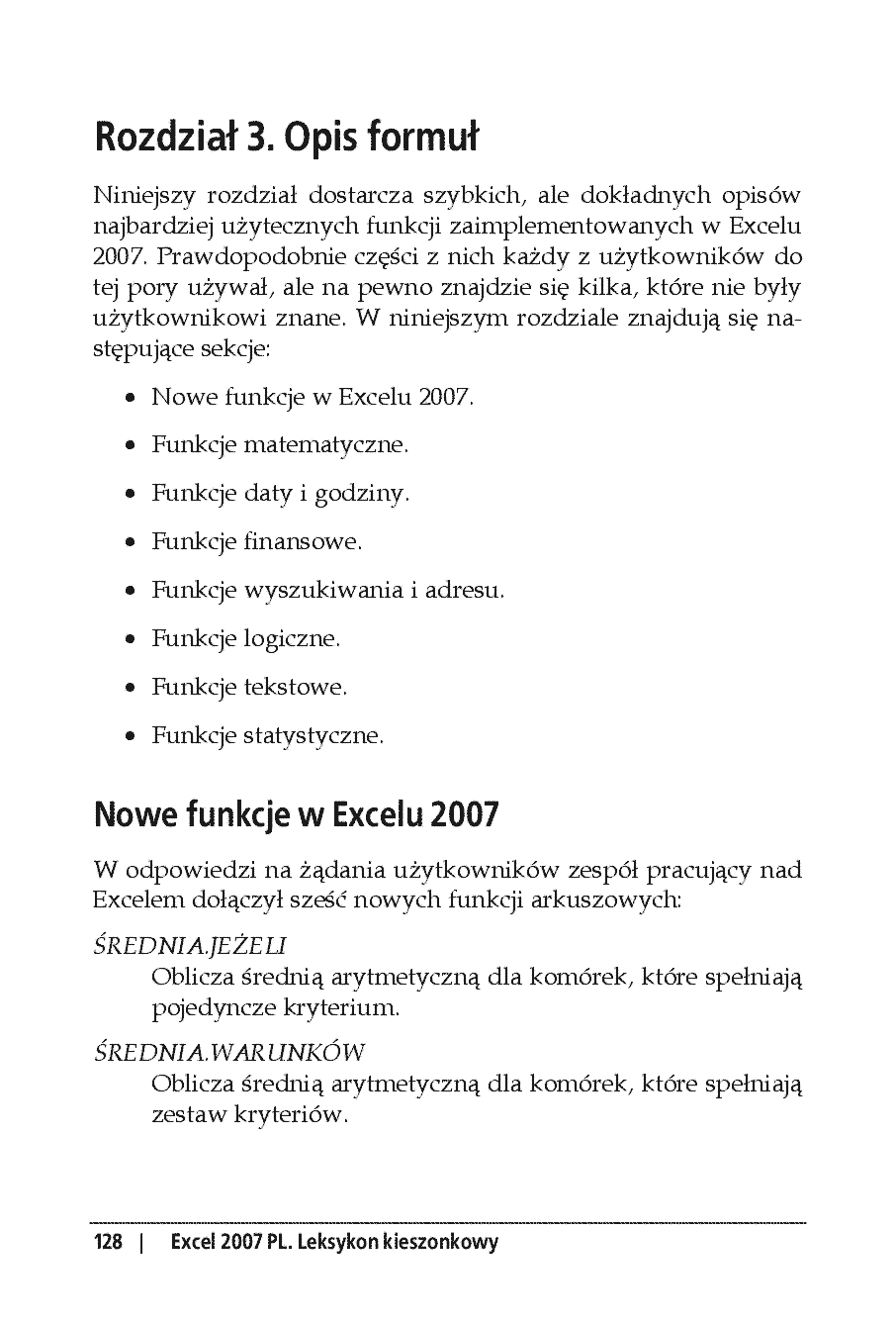 Fragment „Excel 2007 PL. Leksykon kieszonkowy. Wydanie II” — strona 4 z 30