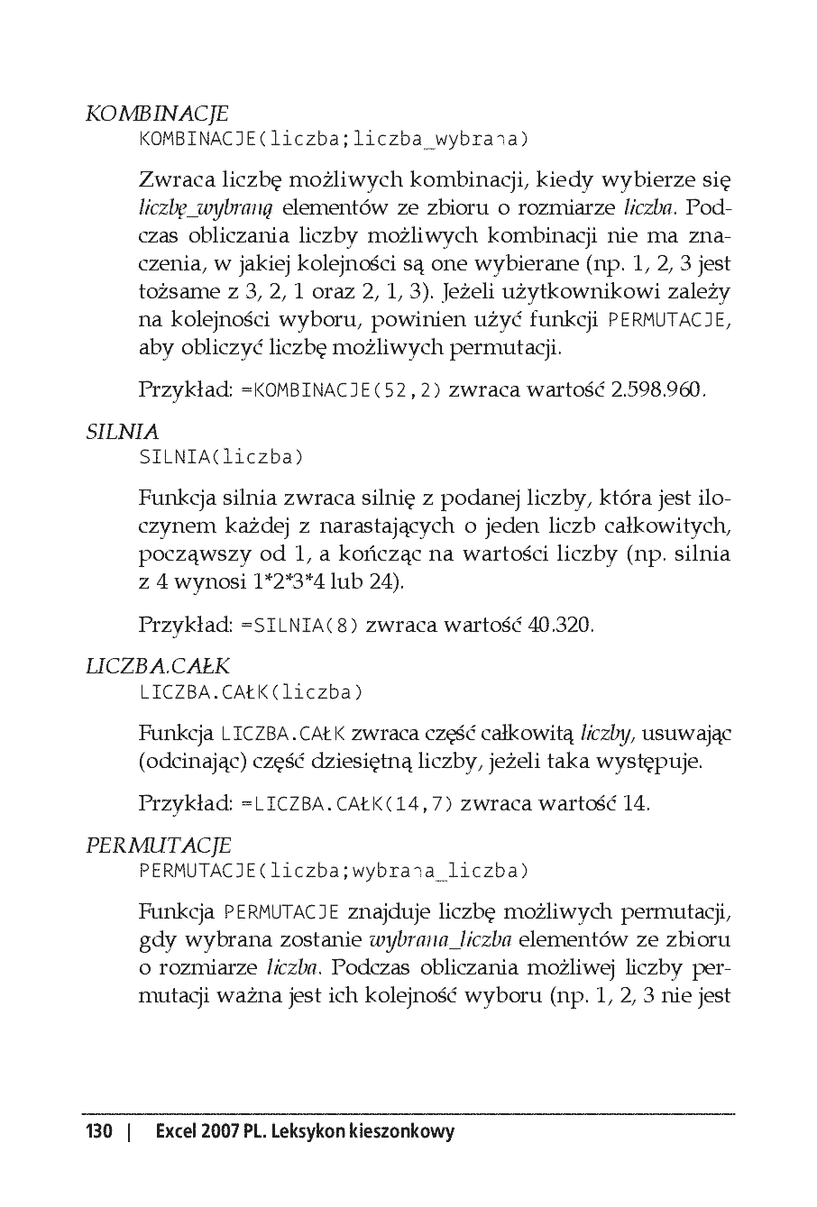 Fragment „Excel 2007 PL. Leksykon kieszonkowy. Wydanie II” — strona 6 z 30