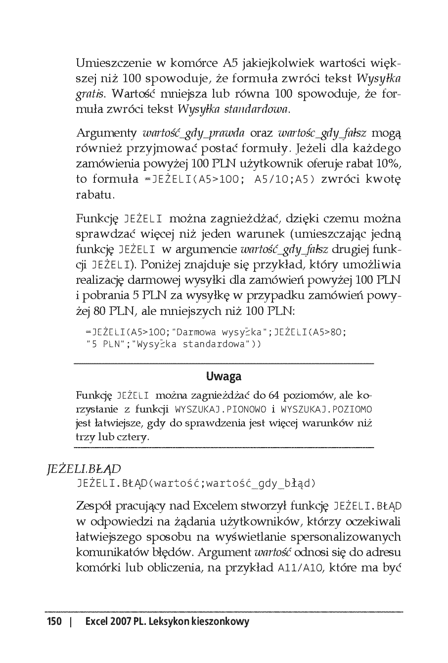 Fragment „Excel 2007 PL. Leksykon kieszonkowy. Wydanie II” — strona 26 z 30