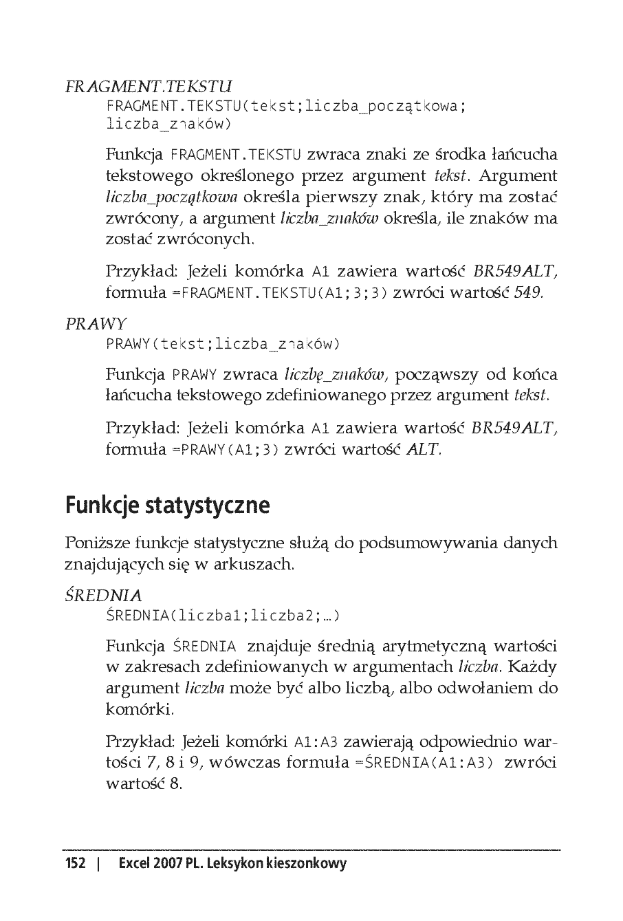 Fragment „Excel 2007 PL. Leksykon kieszonkowy. Wydanie II” — strona 28 z 30