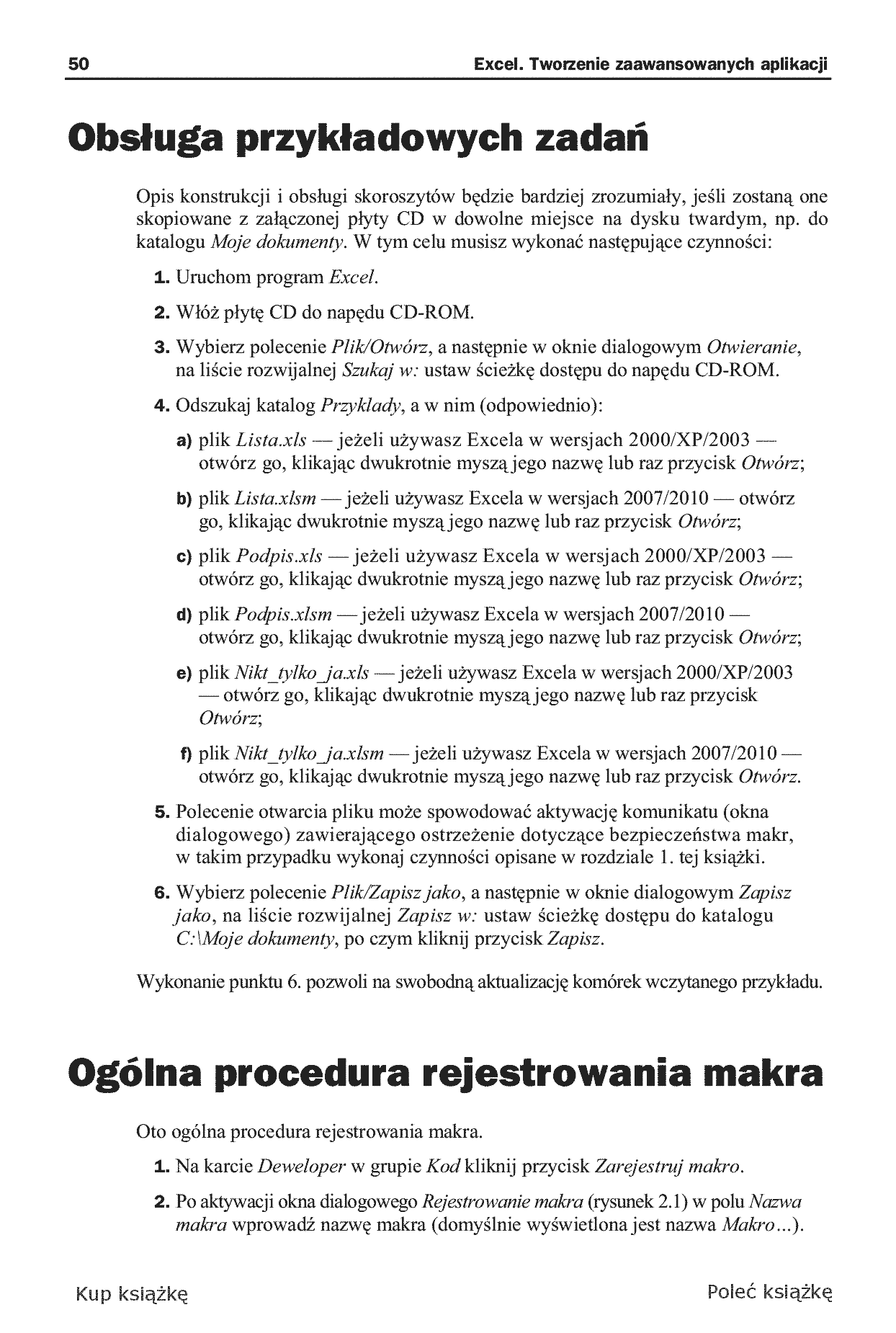 Fragment „Excel. Tworzenie zaawansowanych aplikacji” — strona 12 z 30