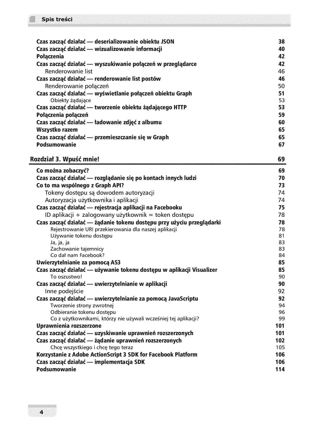 Fragment „Facebook Graph API. Tworzenie rozbudowanych rozwiązań we Flashu” — strona 4 z 30
