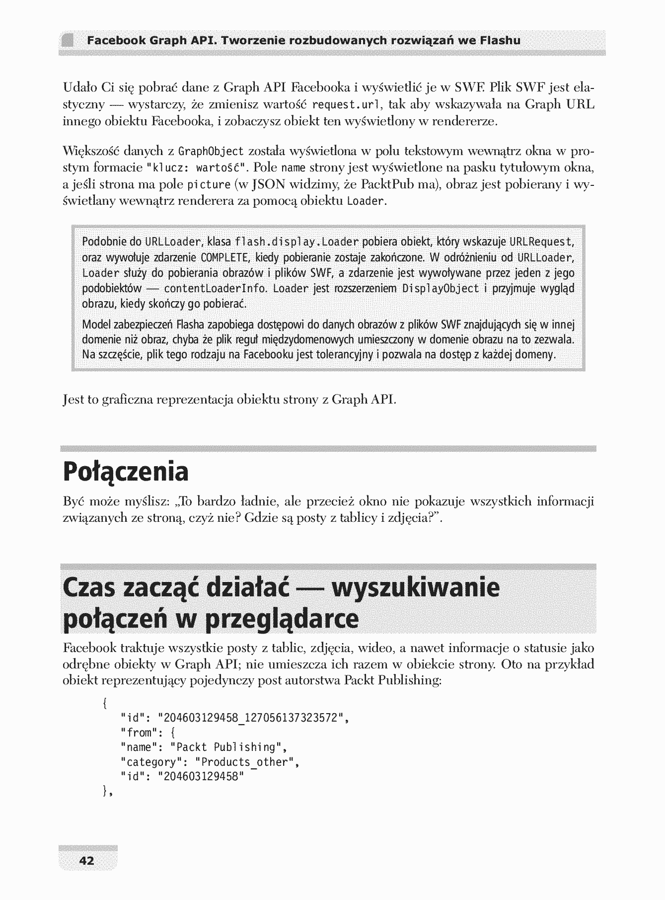 Fragment „Facebook Graph API. Tworzenie rozbudowanych rozwiązań we Flashu” — strona 20 z 30