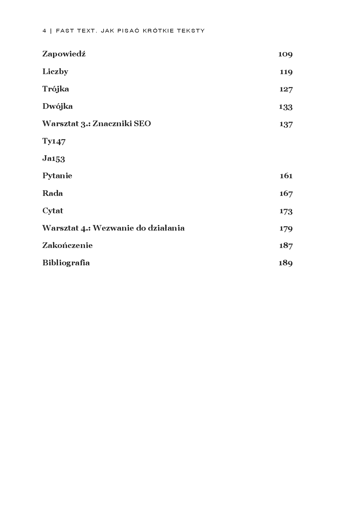 Fragment „Fast text. Jak pisać krótkie teksty, które błyskawicznie przyciągną uwagę” — strona 4 z 14