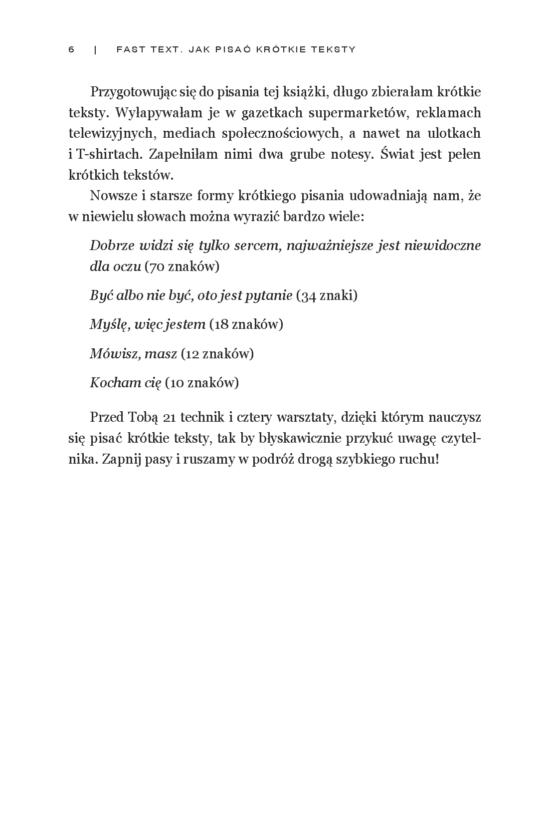 Fragment „Fast text. Jak pisać krótkie teksty, które błyskawicznie przyciągną uwagę” — strona 6 z 14