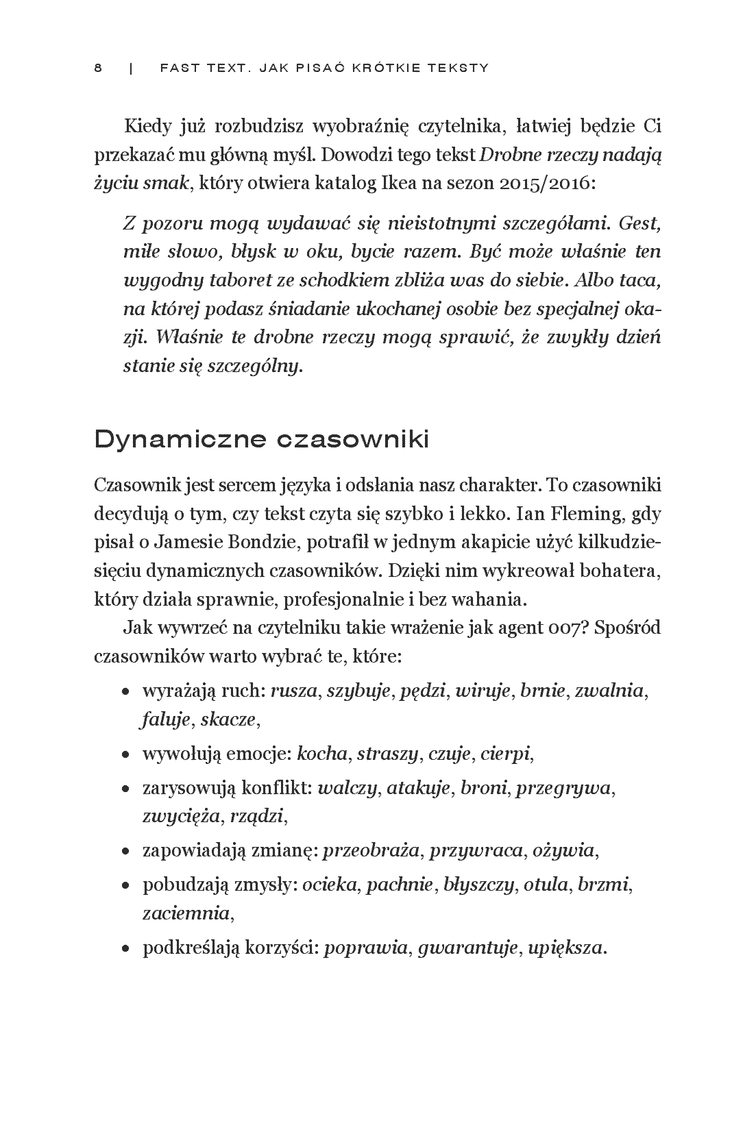 Fragment „Fast text. Jak pisać krótkie teksty, które błyskawicznie przyciągną uwagę” — strona 8 z 14