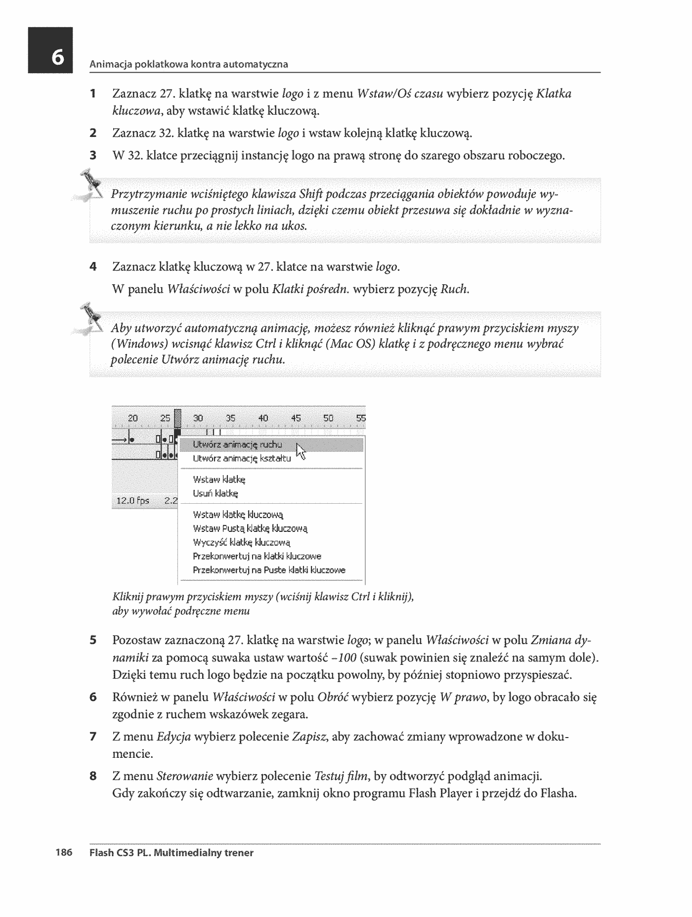 Fragment „Flash CS3 PL. Multimedialny trener” — strona 27 z 30