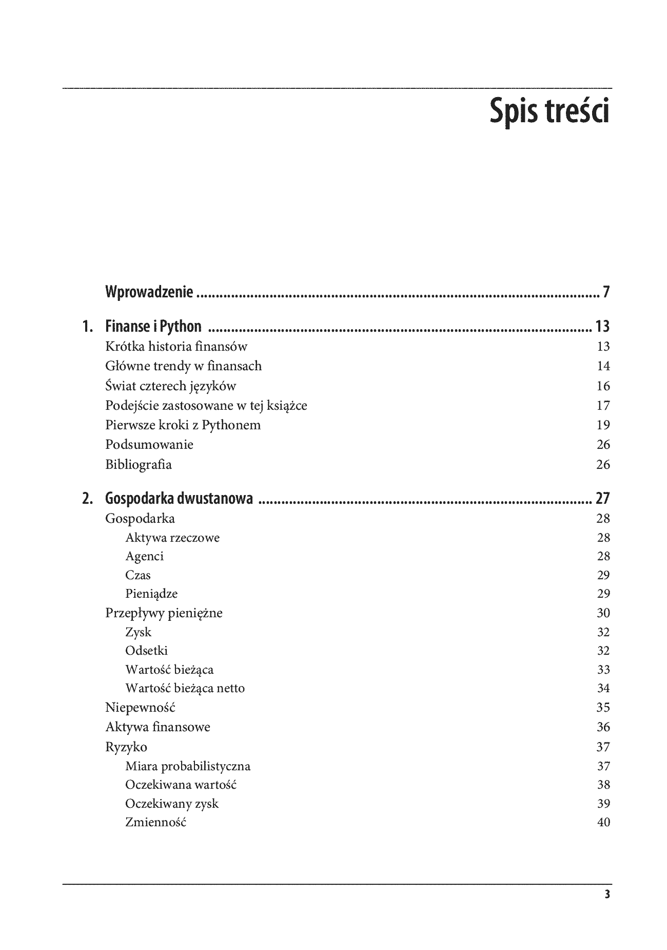Fragment „Finanse i Python. Łagodne wprowadzenie do teorii finansów” — strona 3 z 30