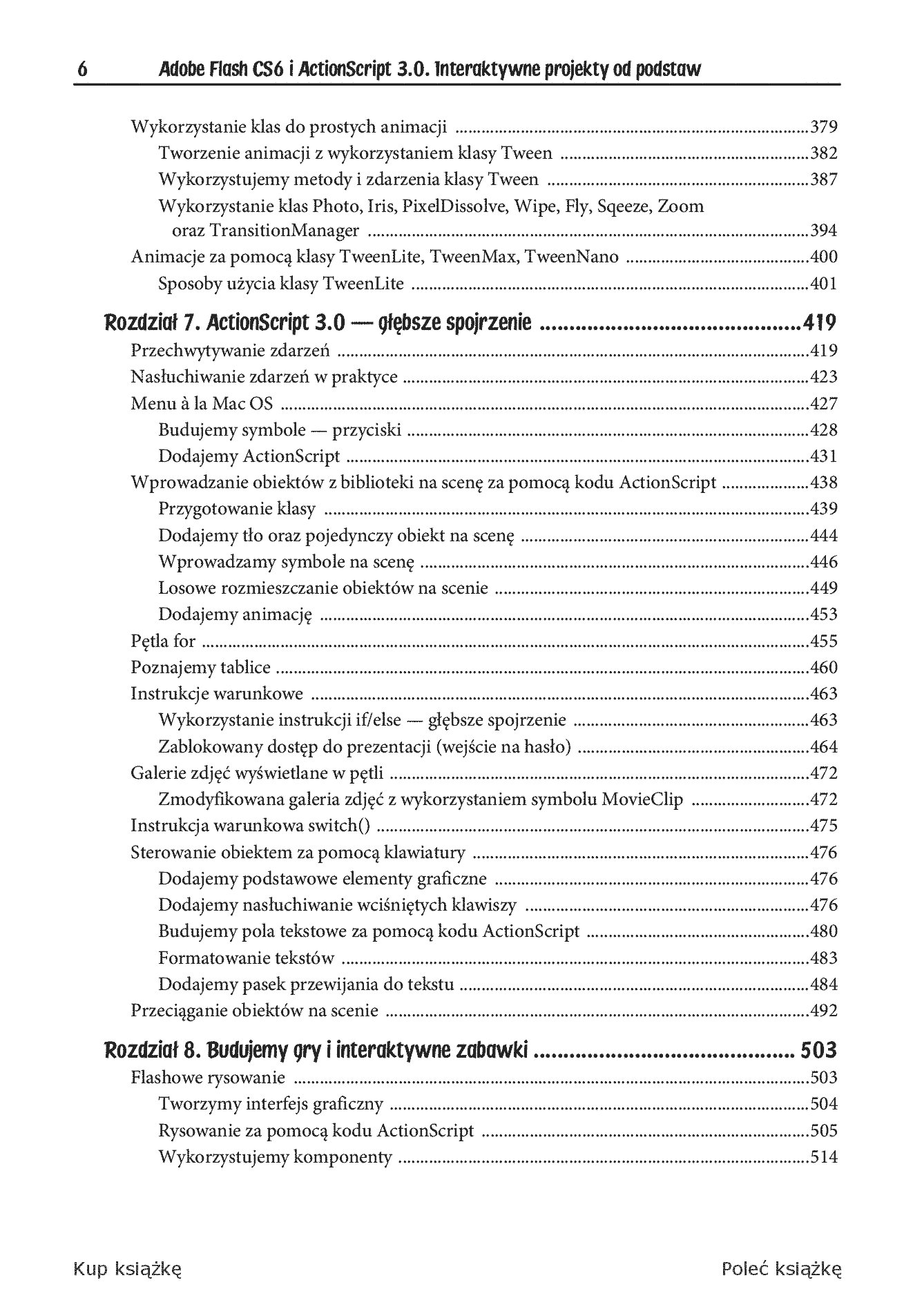 Fragment „Adobe Flash CS6 i ActionScript 3.0. Interaktywne projekty od podstaw” — strona 6 z 30