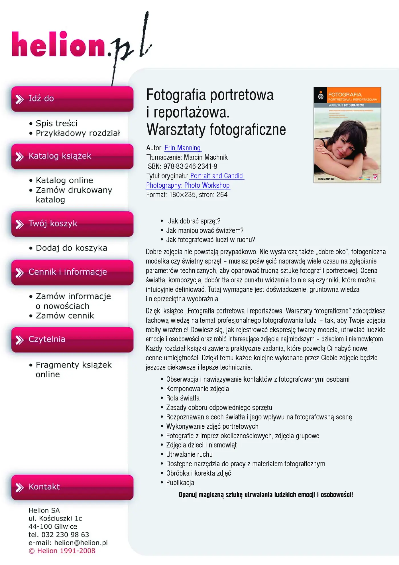 Fragment „Fotografia portretowa i reportażowa. Warsztaty fotograficzne” — strona 1 z 27
