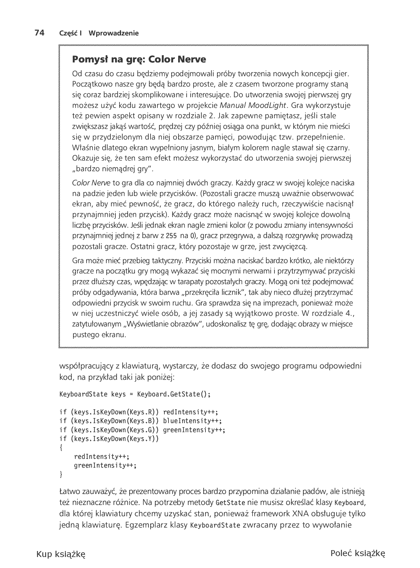 Fragment „Microsoft XNA Game Studio 4.0. Projektuj i buduj własne gry dla konsoli Xbox 360, urządzeń z systemem Windows Phone 7 i własnego PC” — strona 20 z 30