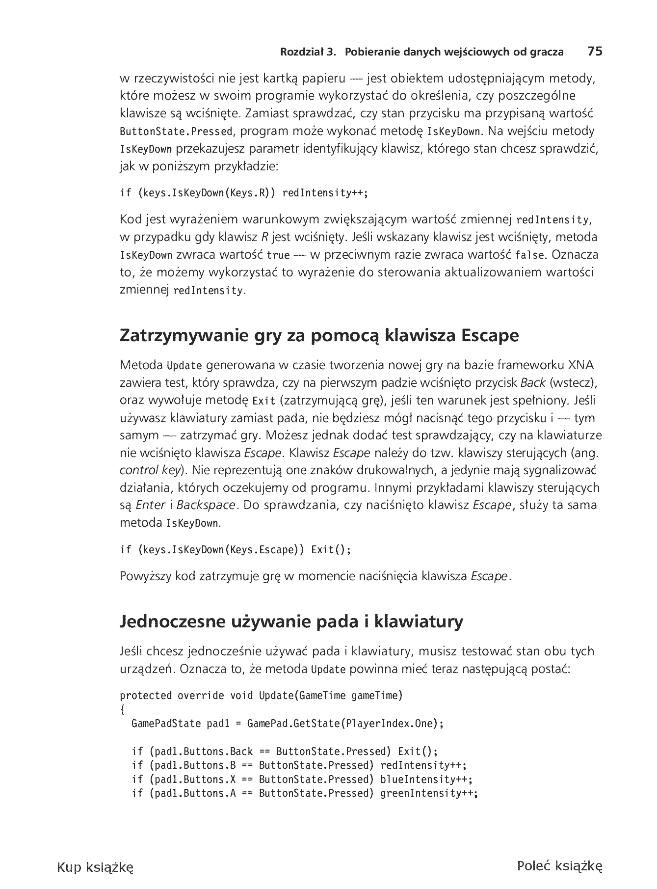 Fragment „Microsoft XNA Game Studio 4.0. Projektuj i buduj własne gry dla konsoli Xbox 360, urządzeń z systemem Windows Phone 7 i własnego PC” — strona 21 z 30