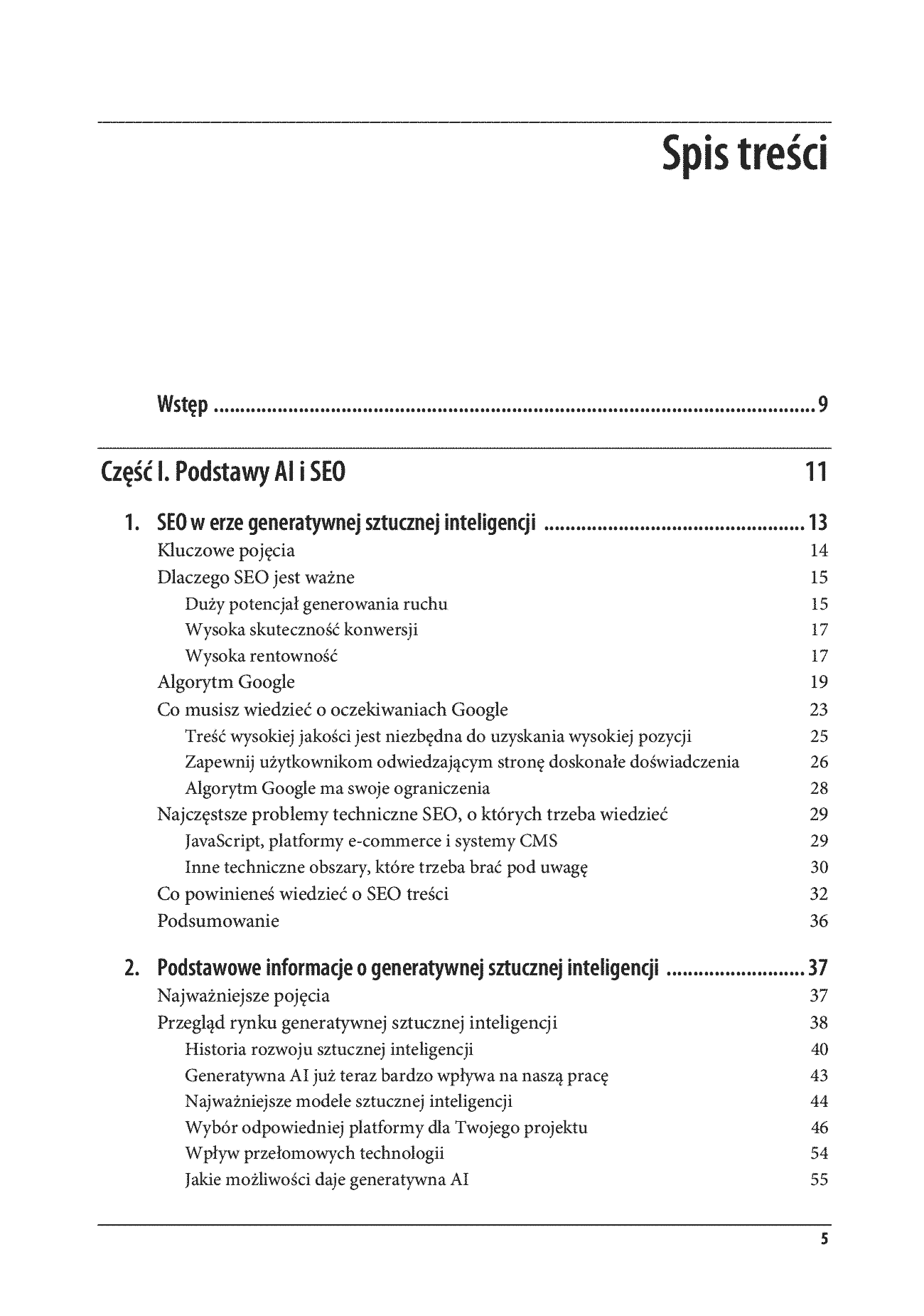 Fragment „Generatywna AI w SEO. Strategie AI-First. Jak zwiększyć jakość, wydajność i zyski” — strona 3 z 30