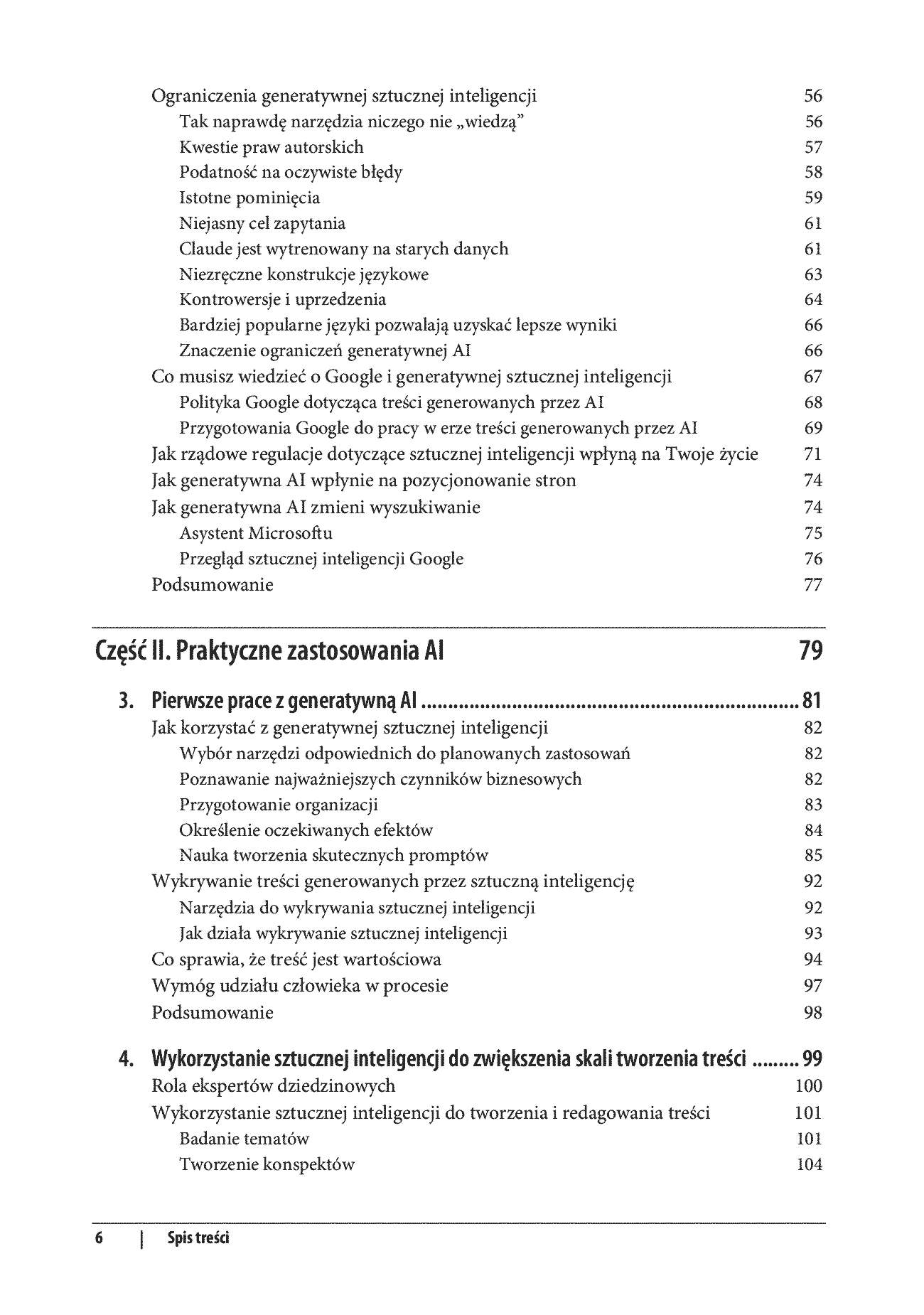 Fragment „Generatywna AI w SEO. Strategie AI-First. Jak zwiększyć jakość, wydajność i zyski” — strona 4 z 30