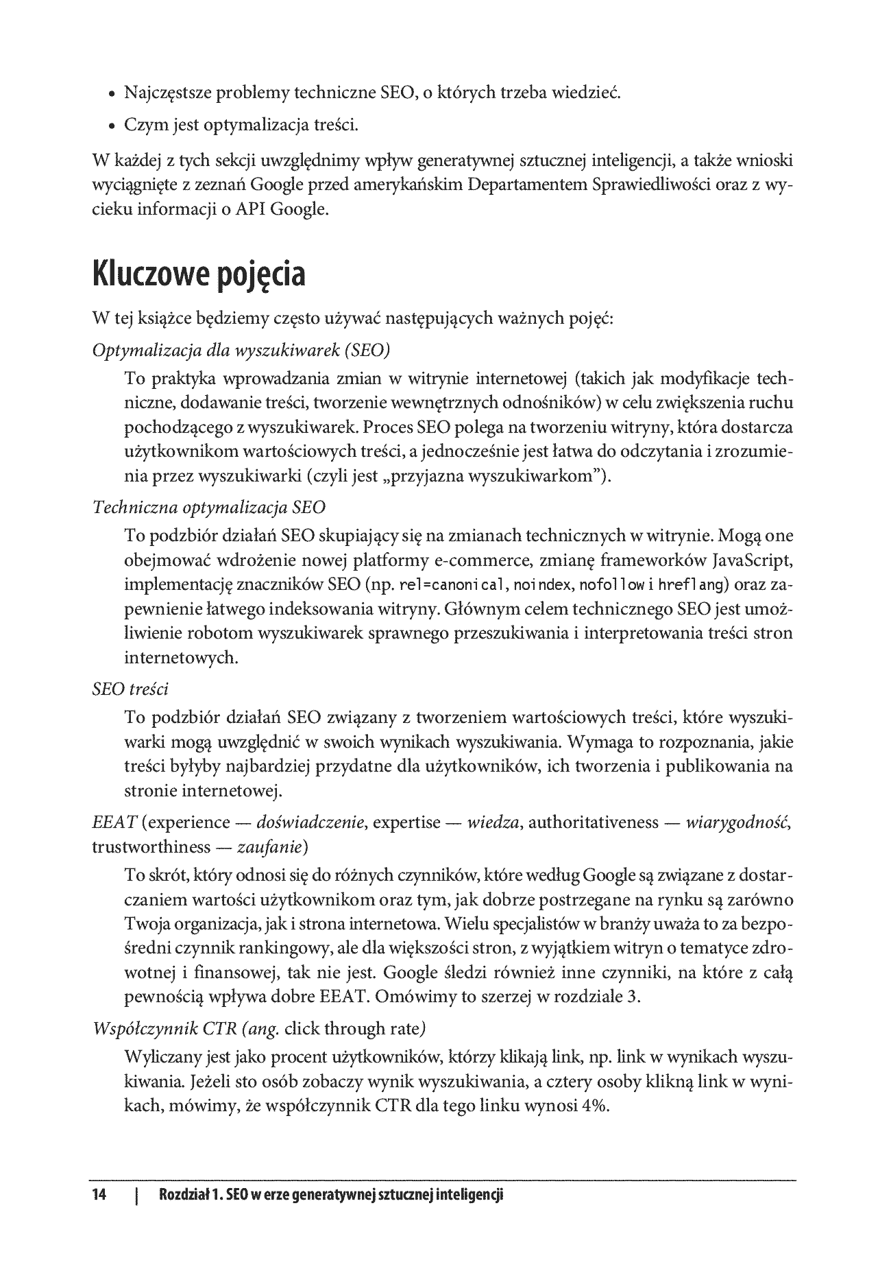 Fragment „Generatywna AI w SEO. Strategie AI-First. Jak zwiększyć jakość, wydajność i zyski” — strona 8 z 30