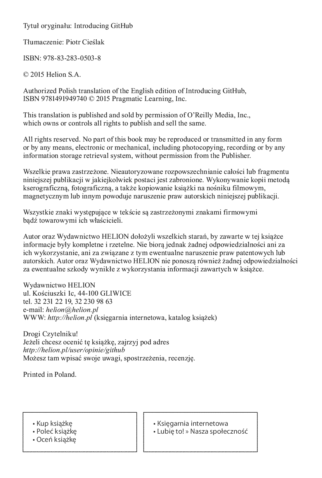 Fragment „GitHub. Przyjazny przewodnik” — strona 2 z 30