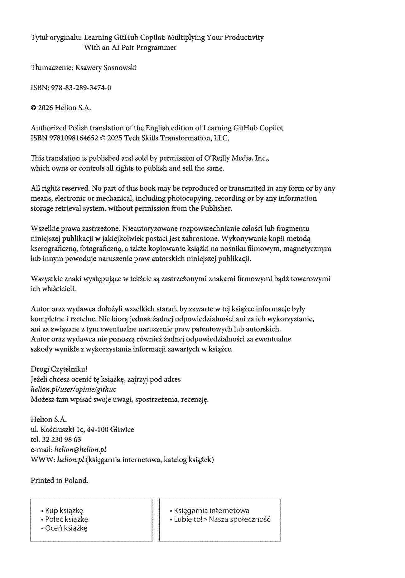 Fragment „GitHub Copilot. Wprowadzenie. Efektywne programowanie z asystentem AI” — strona 2 z 30