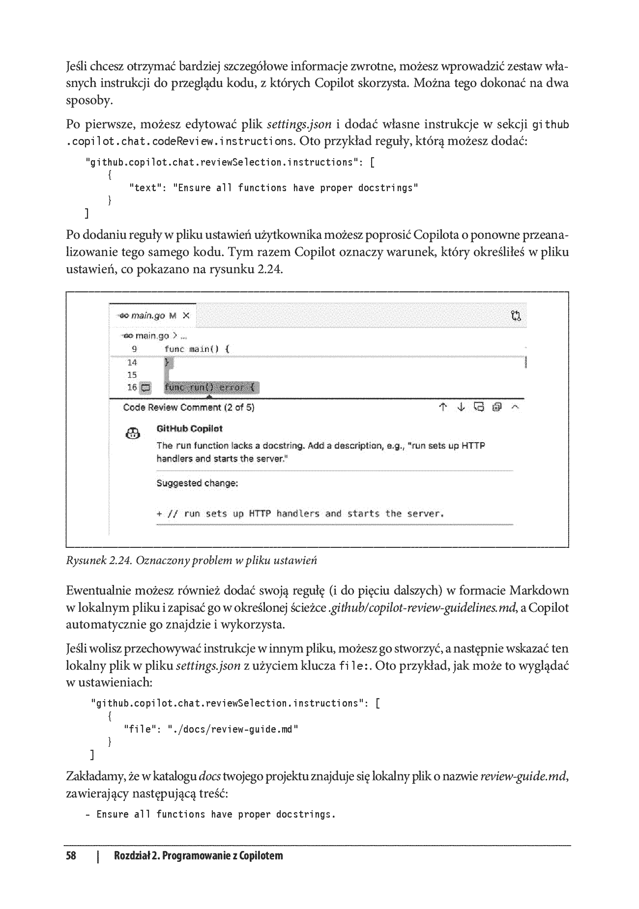 Fragment „GitHub Copilot. Wprowadzenie. Efektywne programowanie z asystentem AI” — strona 24 z 30