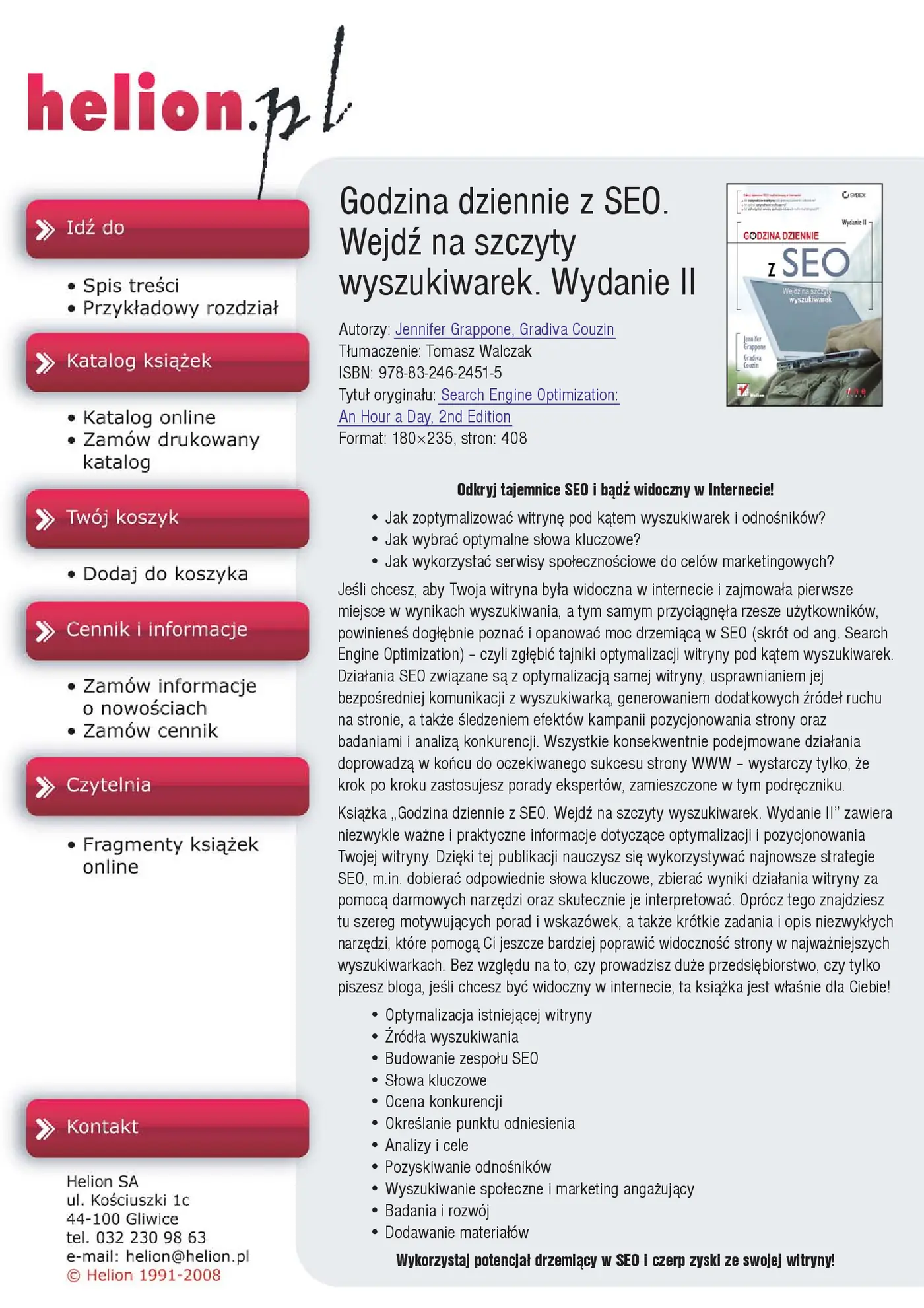 Fragment „Godzina dziennie z SEO. Wejdź na szczyty wyszukiwarek. Wydanie II” — strona 1 z 26