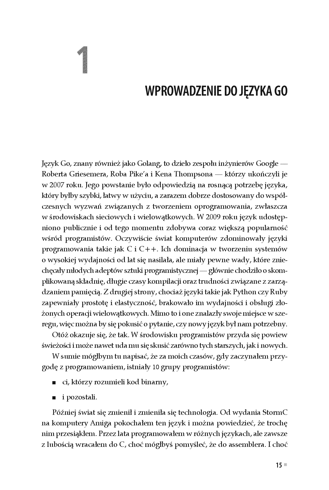 Fragment „Programowanie w Go. Poznaj prosty i wydajny język od Google” — strona 13 z 24