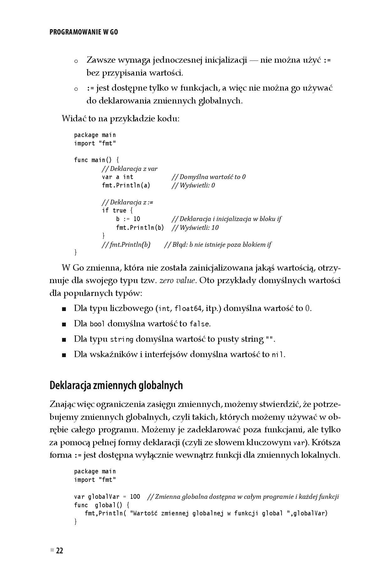 Fragment „Programowanie w Go. Poznaj prosty i wydajny język od Google” — strona 20 z 24