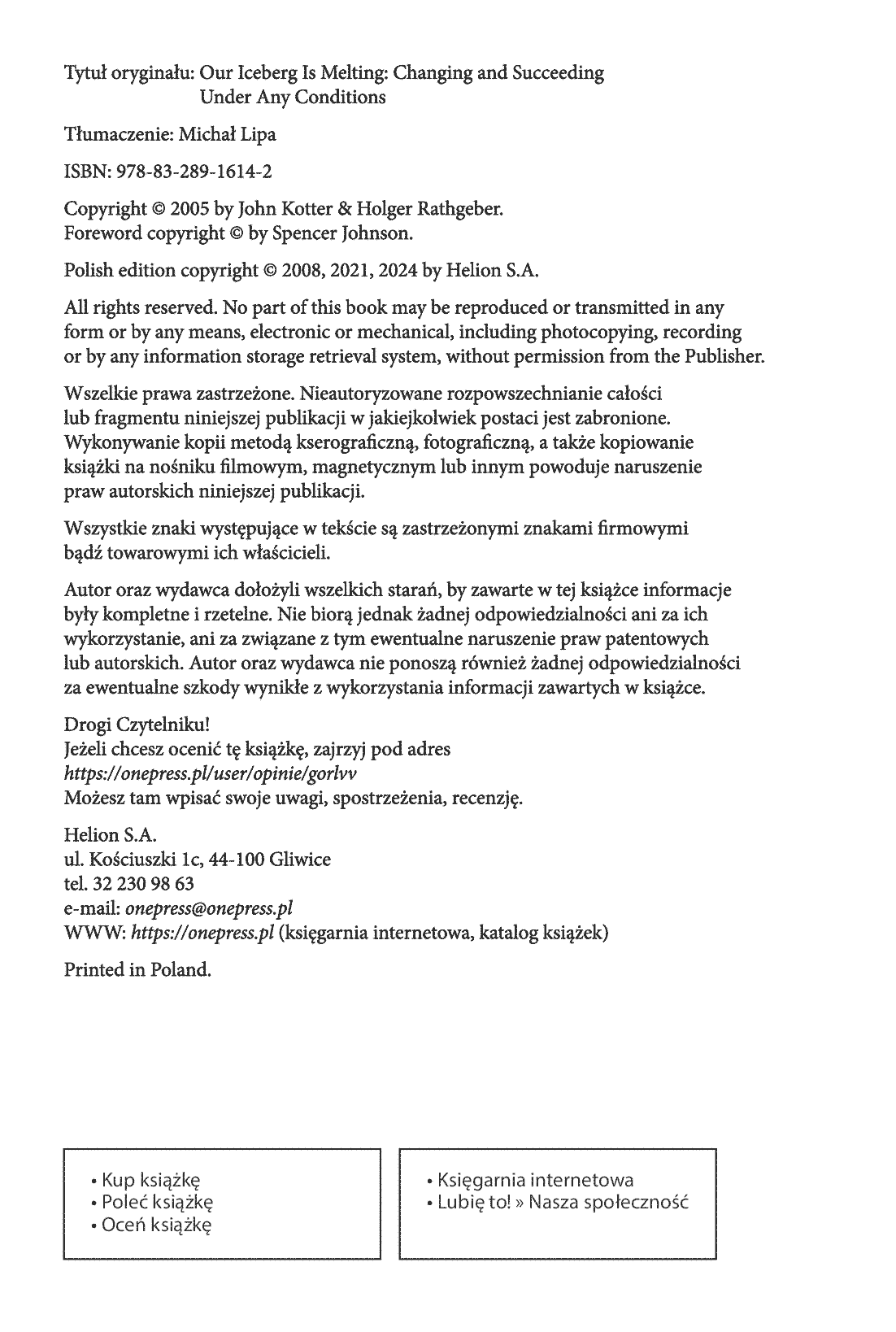 Fragment „Gdy góra lodowa topnieje. Wprowadzanie zmian w każdych okolicznościach” — strona 2 z 22