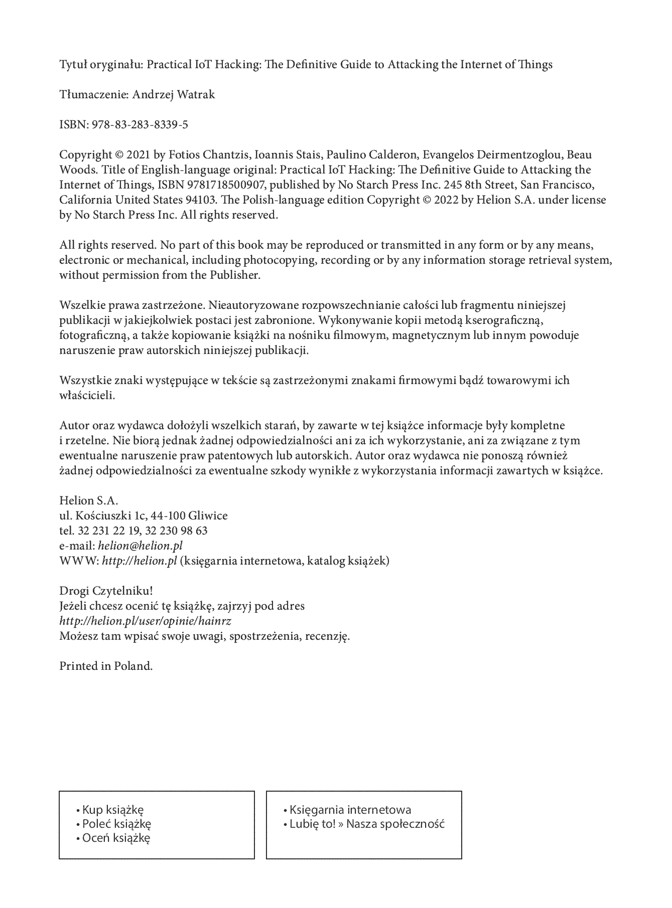 Fragment „Hakowanie internetu rzeczy w praktyce. Przewodnik po skutecznych metodach atakowania IoT” — strona 2 z 30