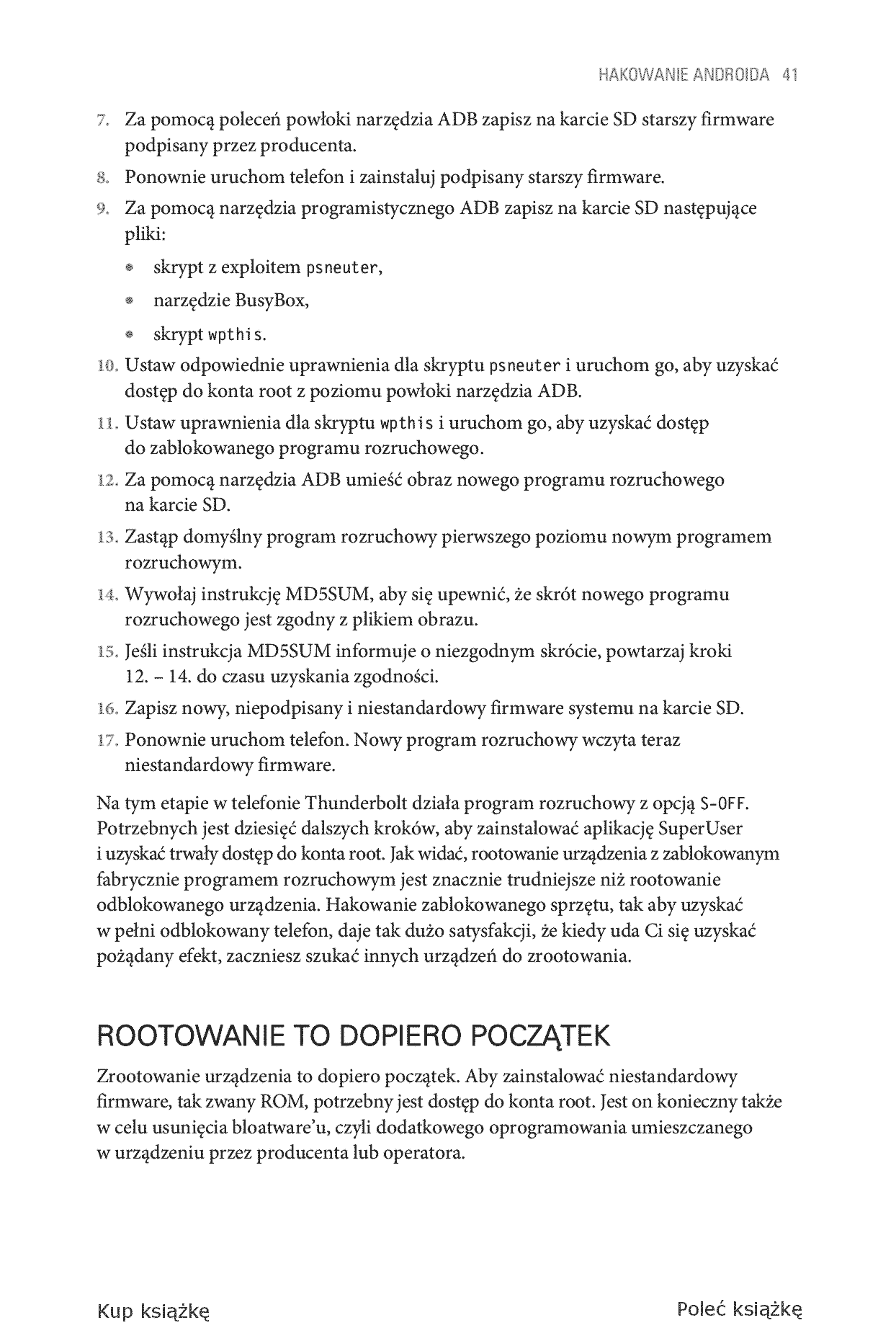 Fragment „Hakowanie Androida. Kompletny przewodnik XDA Developers po rootowaniu, ROM-ach i kompozycjach” — strona 21 z 28