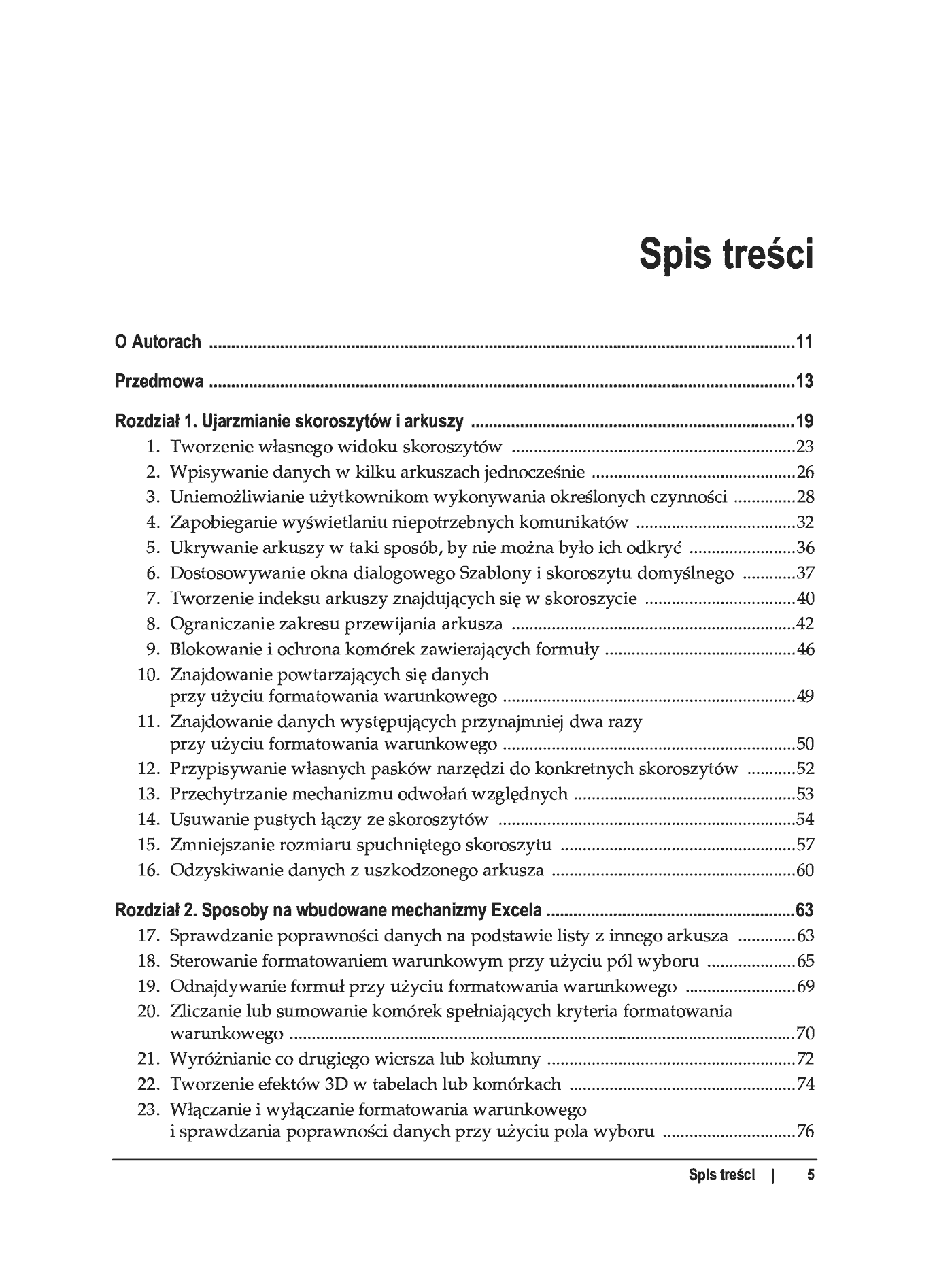 Fragment „100 sposobów na Excel 2007 PL. Tworzenie funkcjonalnych arkuszy” — strona 2 z 60