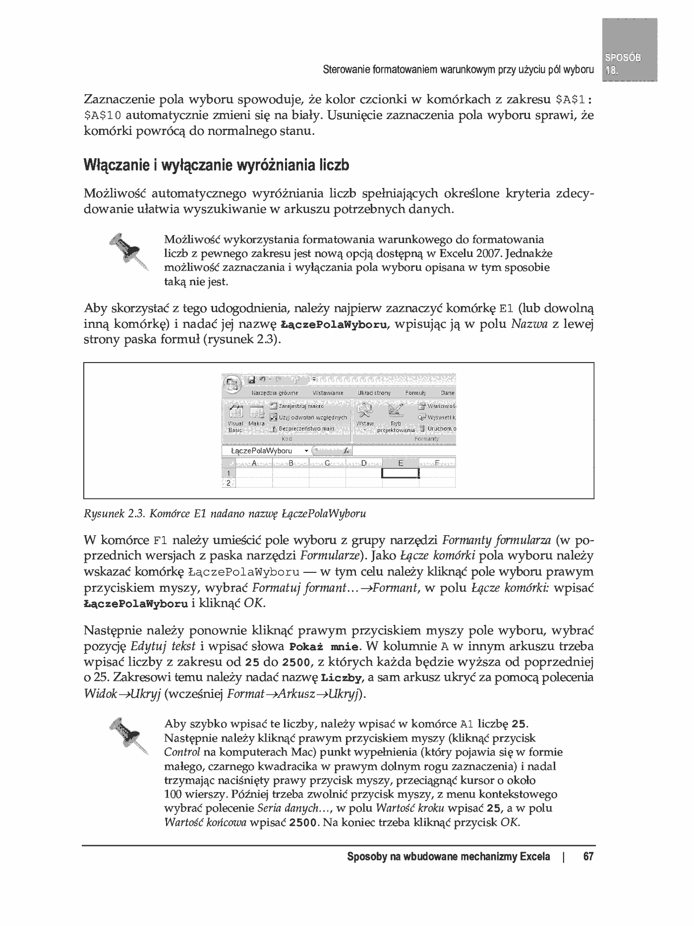 Fragment „100 sposobów na Excel 2007 PL. Tworzenie funkcjonalnych arkuszy” — strona 11 z 60