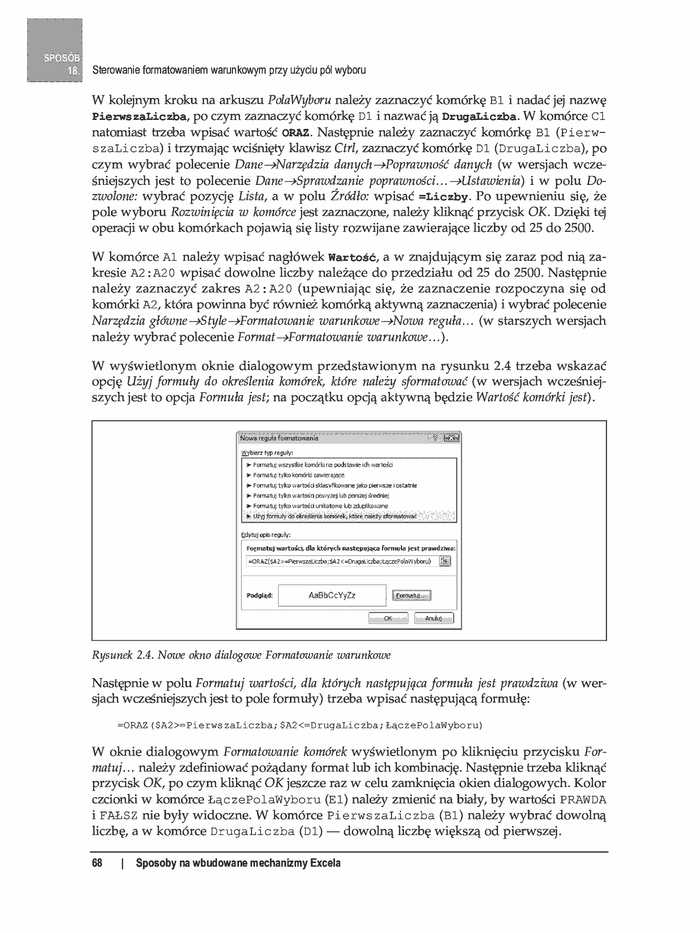 Fragment „100 sposobów na Excel 2007 PL. Tworzenie funkcjonalnych arkuszy” — strona 12 z 60